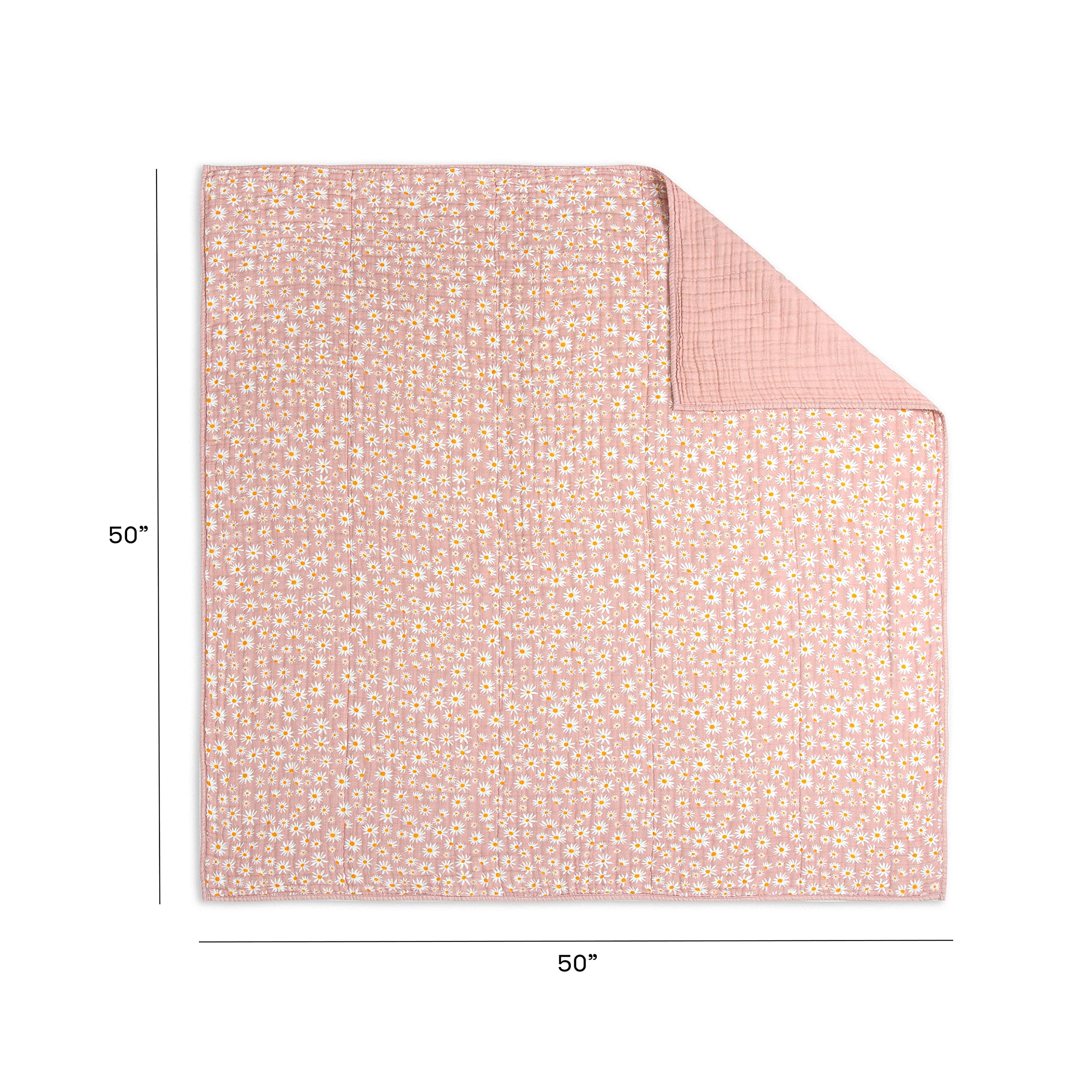 Babyletto 100% Organic Cotton Quilt - GOTS Certified 3-Layer Ultra Soft Breathable Muslin Blanket for Babies | Nursery, Swaddling & Stroller Use