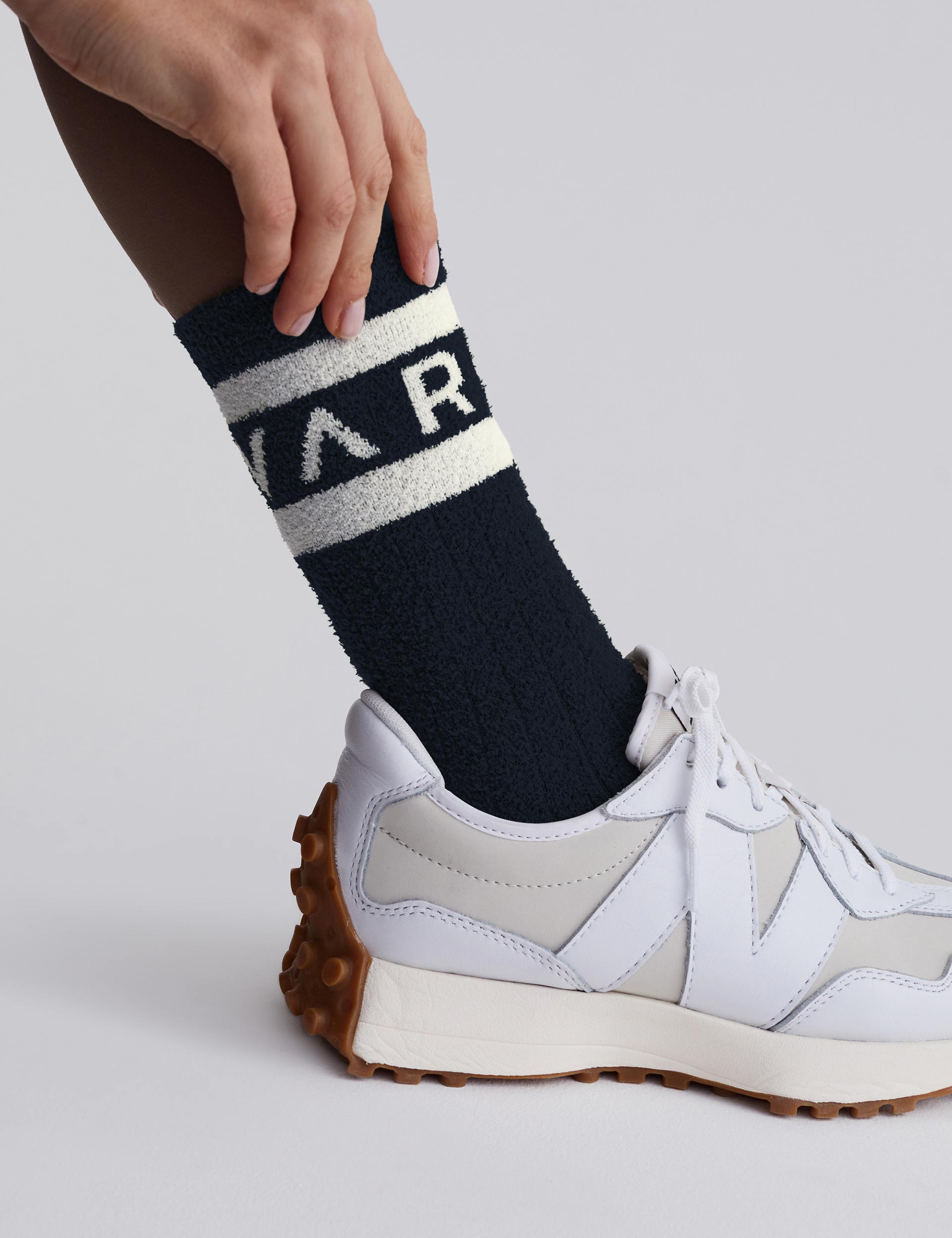 Premium Spencer Socks - Black & Egret Color Crew Socks for Men & Women - Comfortable Everyday Wear for Office, Gym & Casual Outfits