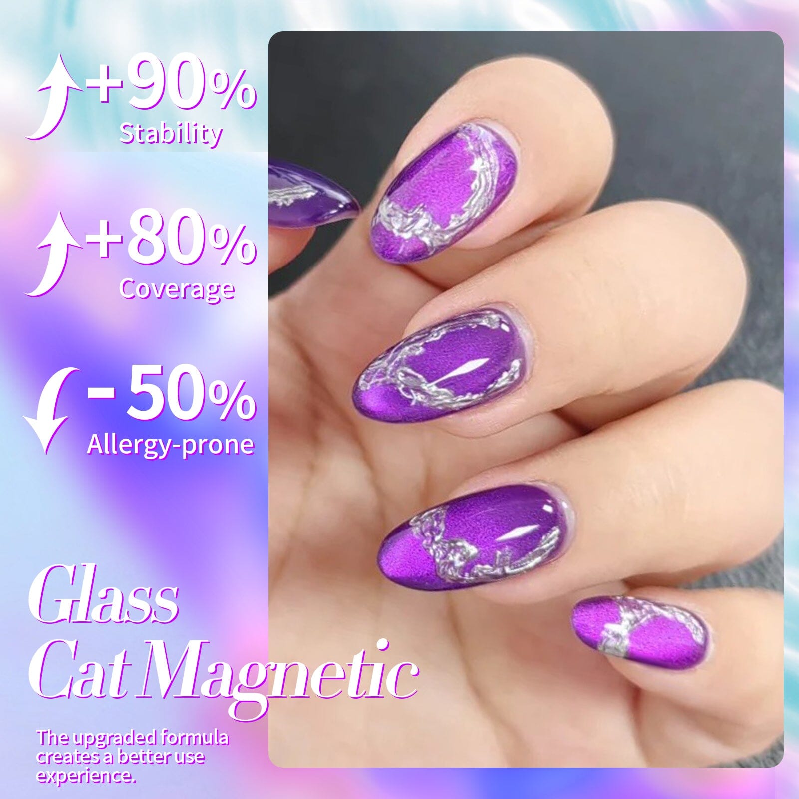 Purple Cat Magnetic Gel Polish MY43 Blackish Purple 15ml - Professional Nail Art Gel for Salon & Home Manicure - Perfect for Special Occasions & DIY Nail Designs