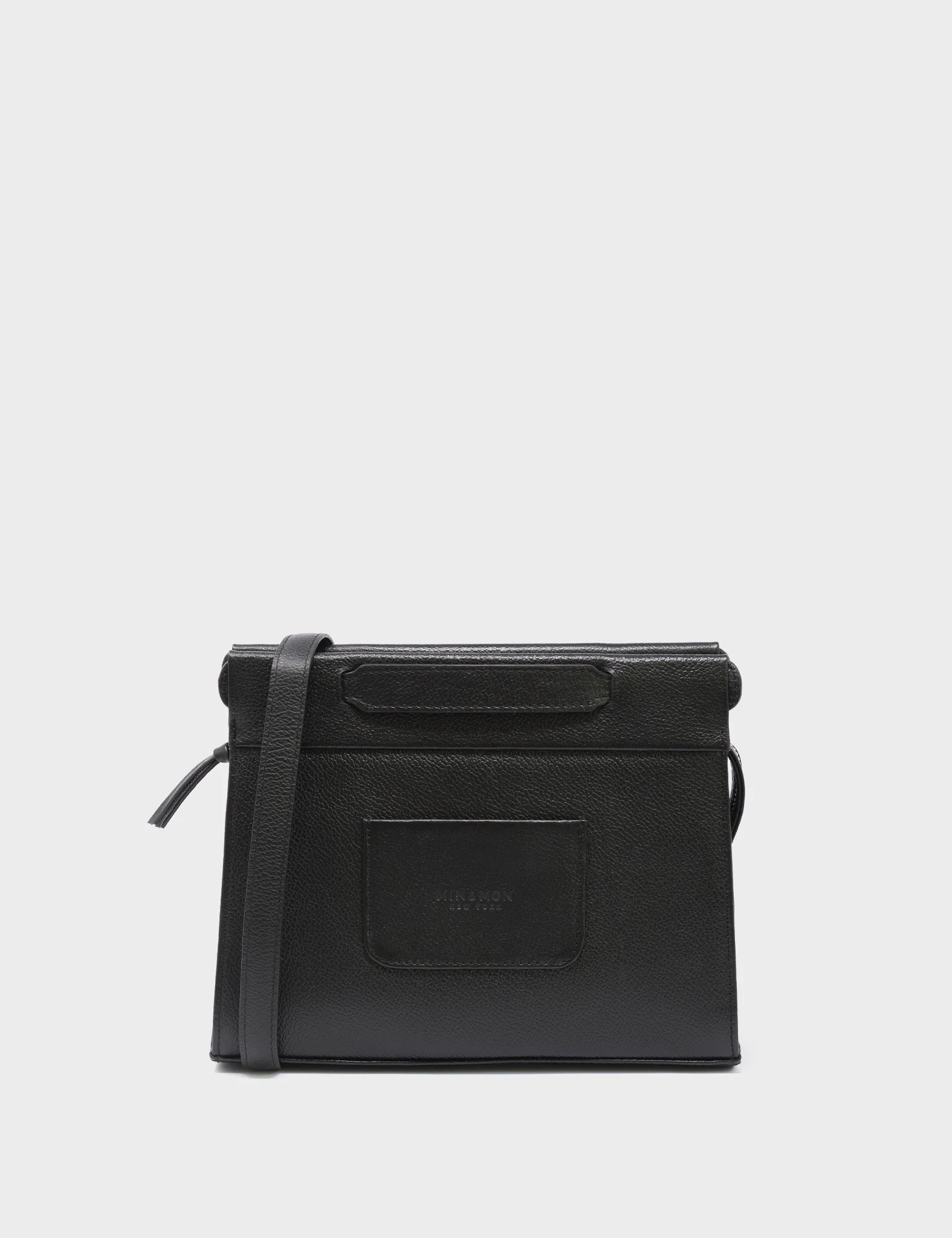 Vali Crossbody Small Black Leather Bag with Eyes Applique & Adjustable Handle - Perfect for Everyday Use, Travel, and Casual Outings