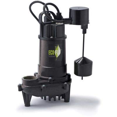 ECD33V 1/3 HP Cast Iron Submersible Sump Pump - 3300 GPH High Capacity Water Removal for Basement, Crawl Space & Flood Control