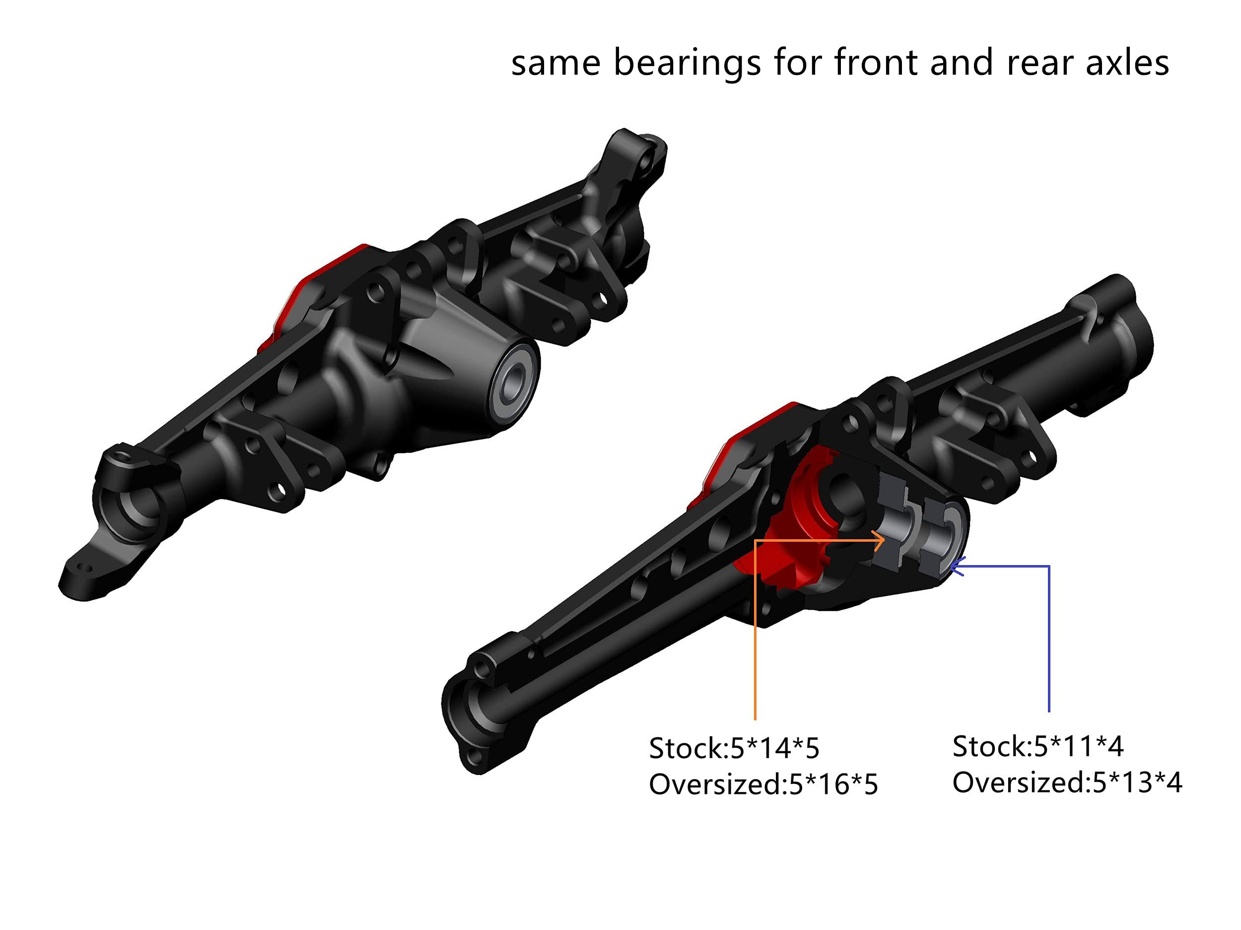 Treal SCX10 II Axles - High-Performance Aluminum 7075 Metal Front Axle for Axial SCX10 2 AR44 | One-Piece CNC Billet Machined | Silver Finish | Perfect for RC Crawler Upgrades & Off-Road Performance