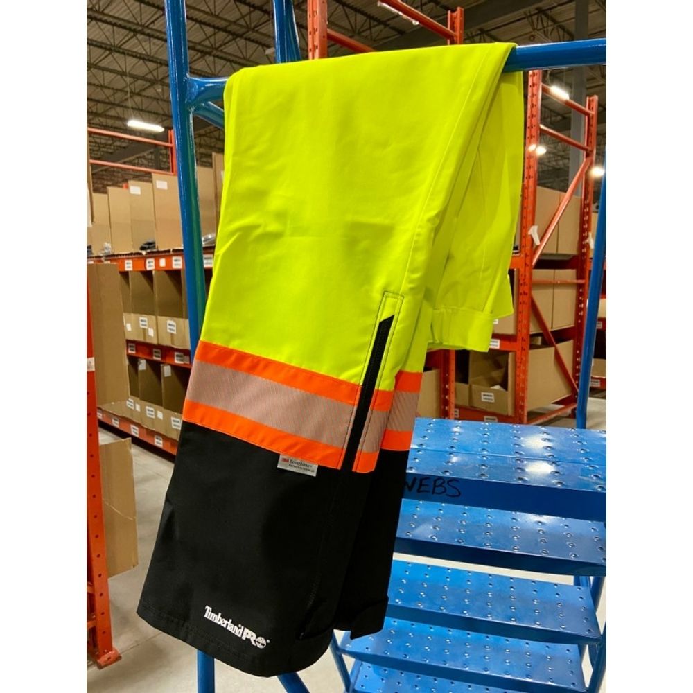 Timberland PRO Men's Waterproof Work Pants - TB0A23A1I47, High Visibility Yellow for Construction & Outdoor Jobs | Rainproof & Durable for Harsh Weather Conditions