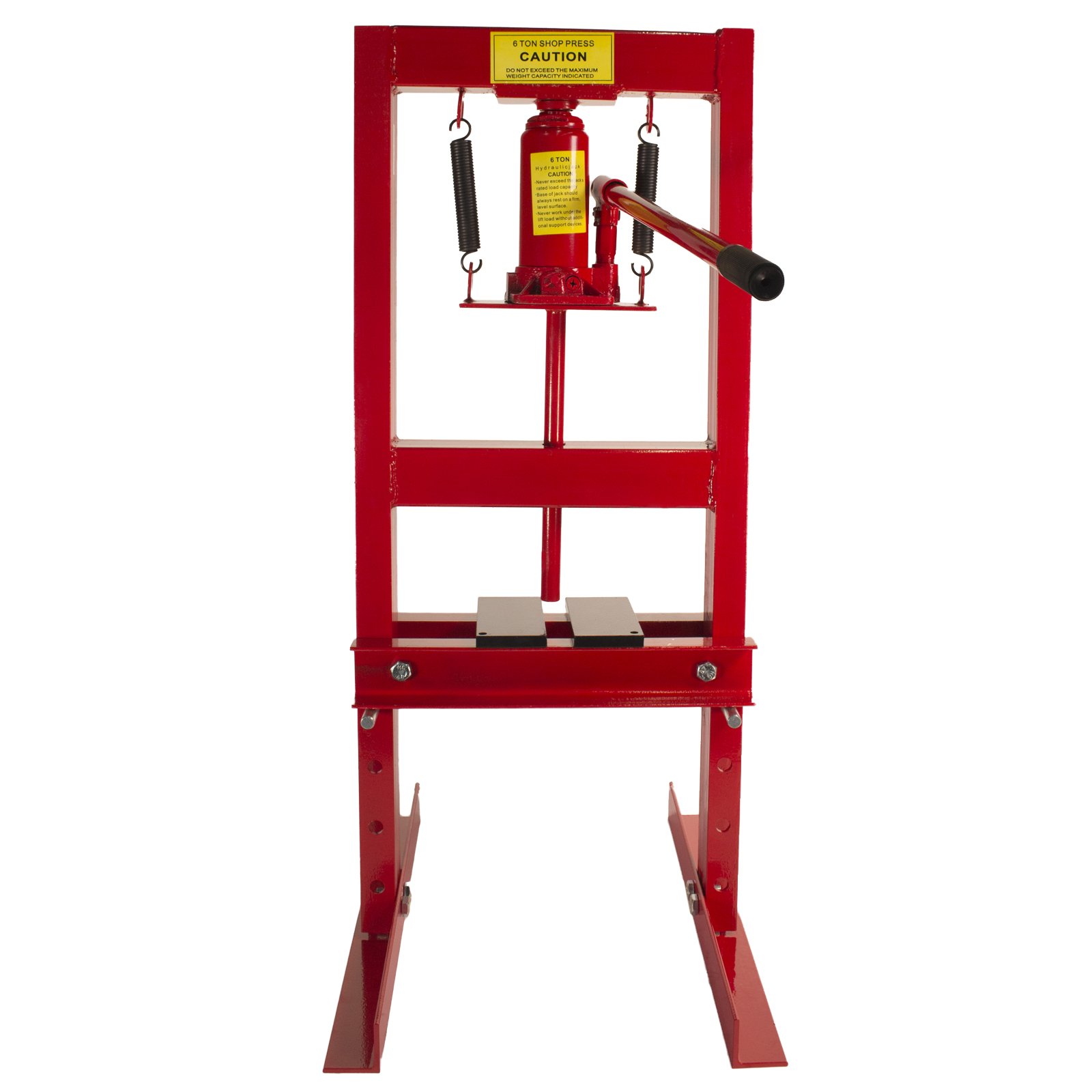 6-Ton Hydraulic Shop Press with Steel Plates - Heavy Duty H-Frame Bench Press for Metalworking, Automotive Repair & DIY Projects