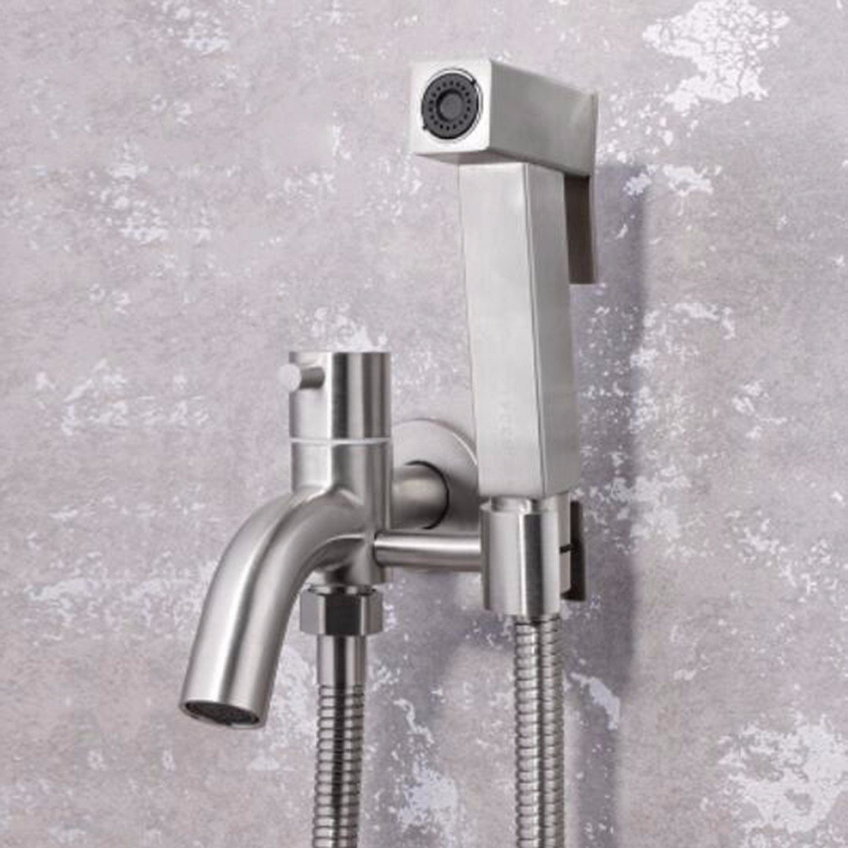 304 Stainless Steel Bidet Spray Gun with High Pressure - Toilet Faucet Attachment for Personal Hygiene & Shower Cleaning | Perfect for Bathroom, RV, and Outdoor Use