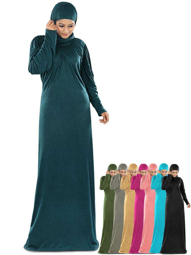 Zayba Jersey Abaya - Modest Muslim Prayer Dress for Women - Comfortable & Stylish Islamic Clothing for Home, Mosque & Daily Wear