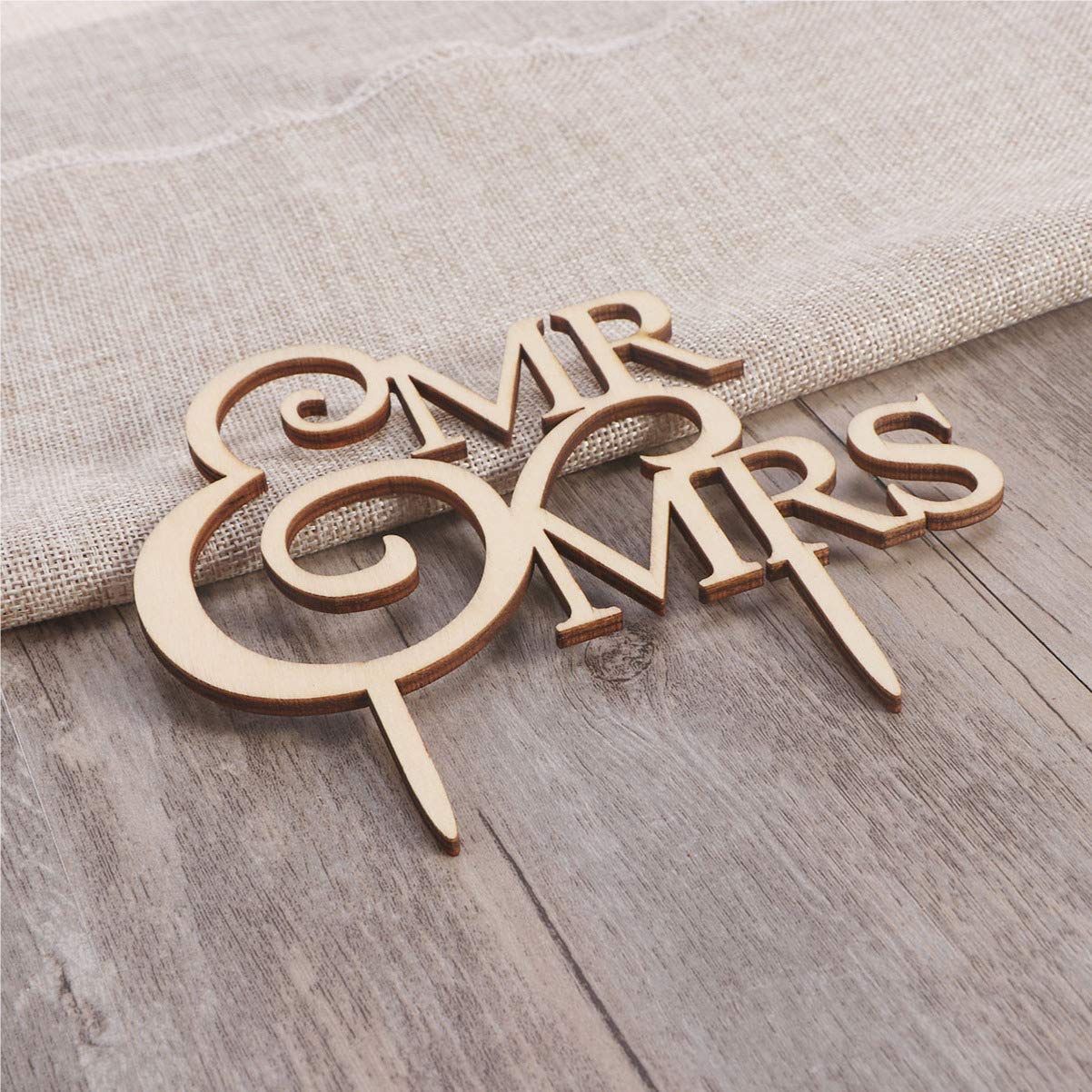 Handmade Rustic Wooden Cake Topper - Wedding Love Cake Decoration, Mrs Cake Sign for Bridal Shower, Birthday Party & Anniversary | Perfect for Rustic Weddings, Country Themed Celebrations & Romantic Cake Decorations