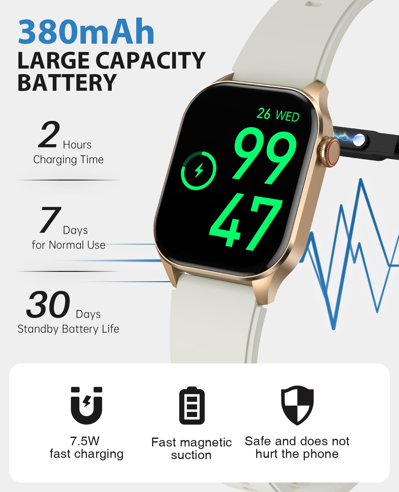 Smart Fitness Watch with Infrared Blood Oxygen Monitor, 2.04