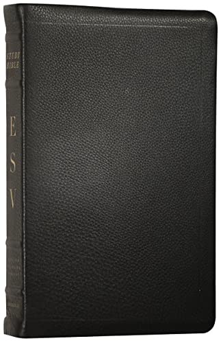 ESV Study Bible - Premium Calfskin Leather Cover, Black - Ideal for Bible Study, Sermon Preparation & Christian Devotionals