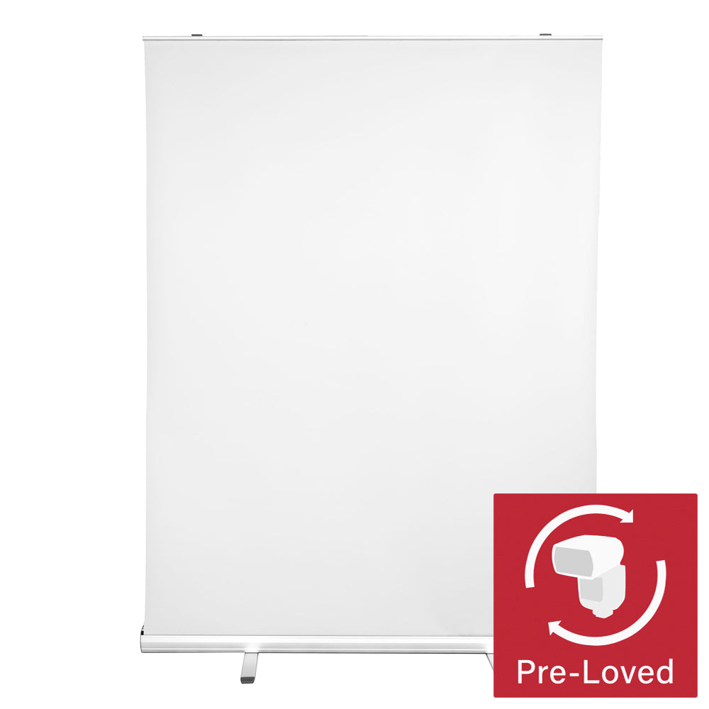 1.5m x 2m Retractable Roller Banner Stand with Premium White Background - Perfect for Trade Shows, Exhibitions, and Retail Displays