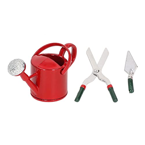 1:12 Scale Miniature Garden Tools for Dollhouse DIY - Fairy & Mini Projects (Red) for Creative Scenes