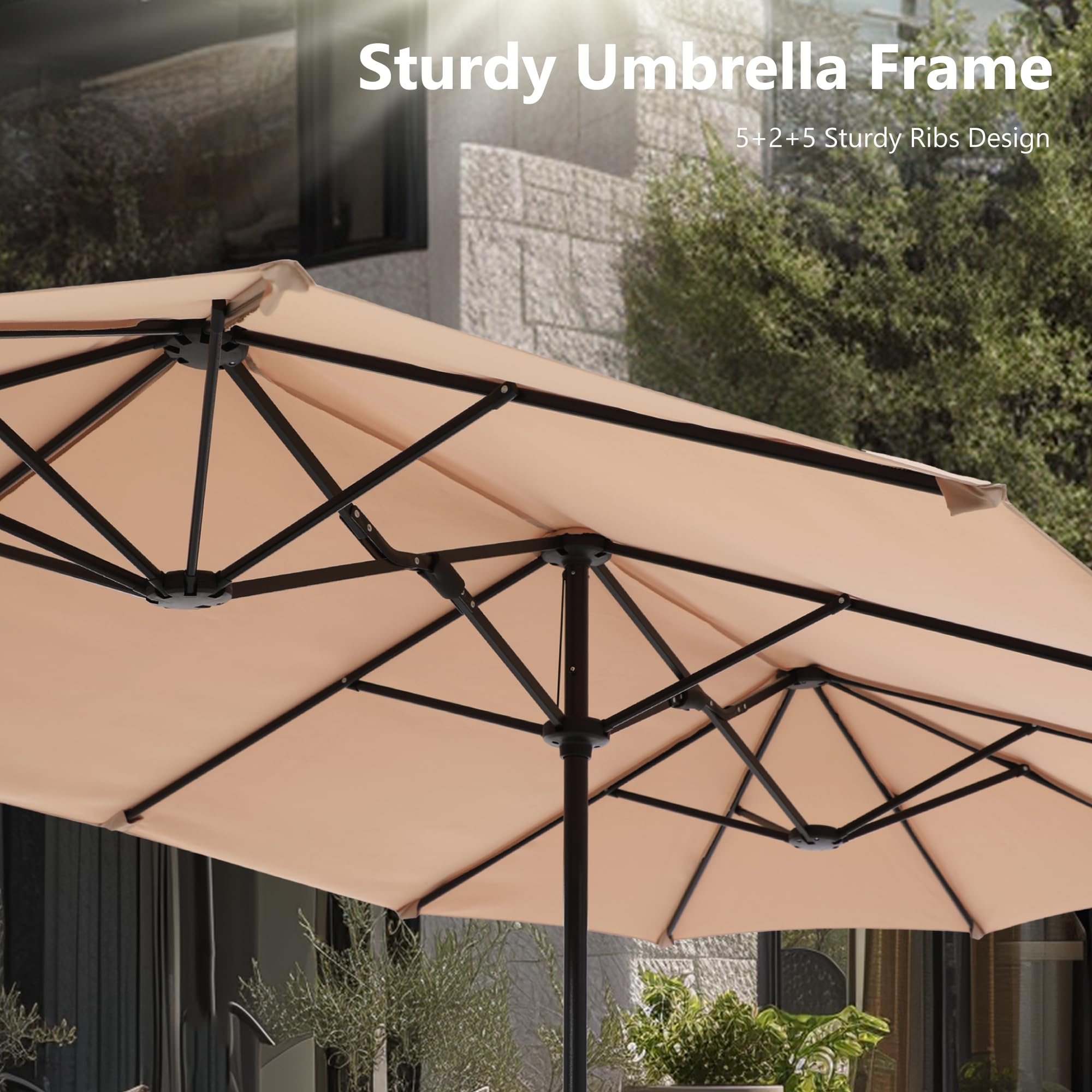 MFSTUDIO 8-Piece Rattan Dining Set with Umbrella for Outdoor Patio - Perfect for Garden Parties & BBQs