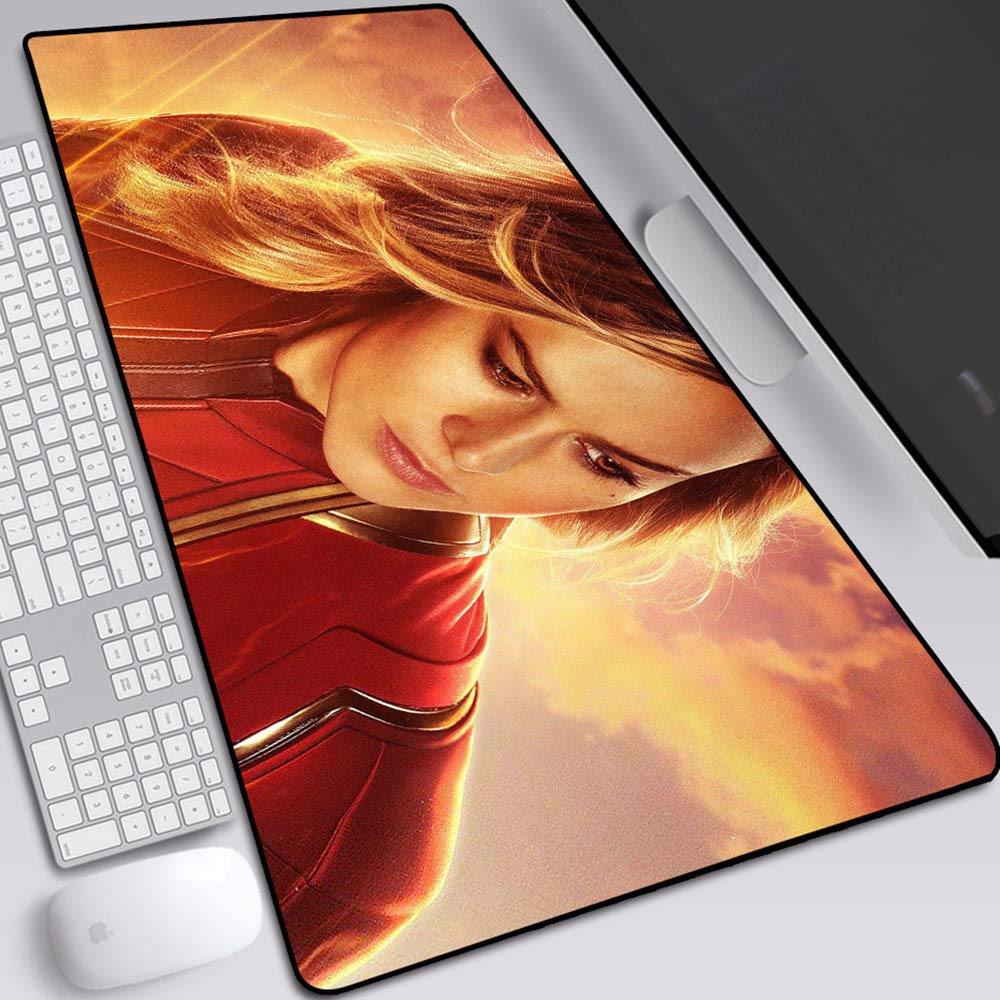 Captain Marvel Gaming Mouse Pad - Large Non-Slip Rubber Desk Mat (31.5x11.8in) for PC, Laptop, Office & Gaming Setup - Extended Size Mousepad with Classic Marvel Design