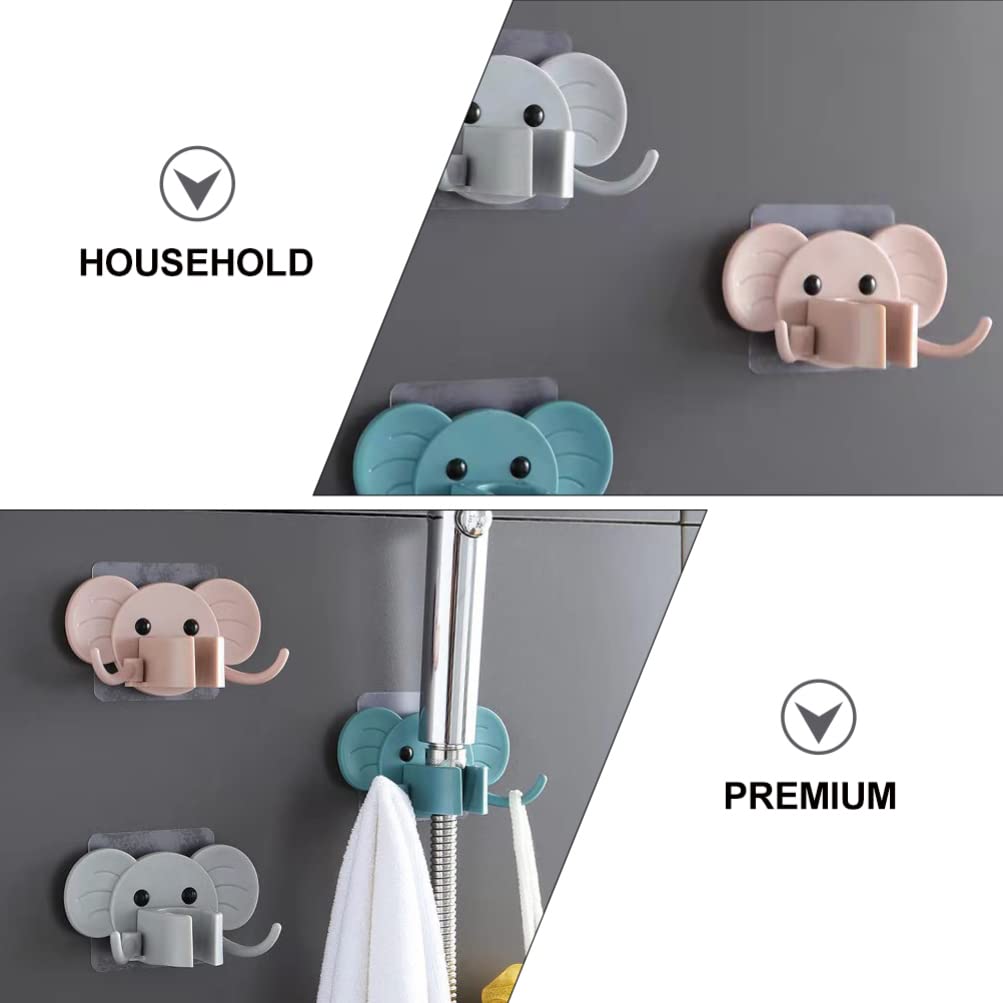 3pcs Elephant Shower Head Holder - Sturdy Bathroom Shower Bracket Stand with Cartoon Design for Kids, Perfect for Baby/Toddler Bath Time Fun and Bathroom Decor
