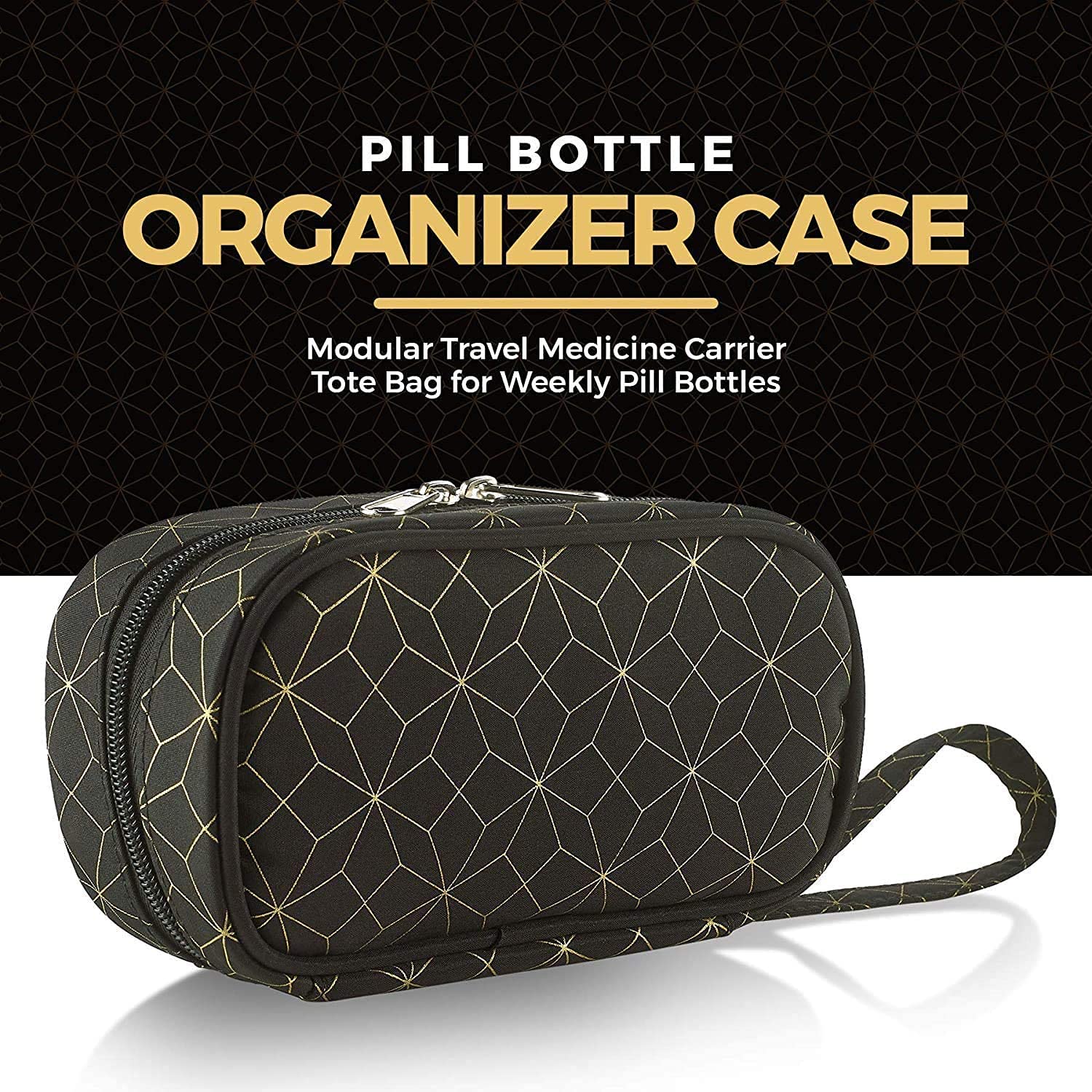 7-Day Pill Organizer with 6 Extra Daily Bottles - Weekly & Daily Medicine Storage Case (2-Pack) - Perfect for Travel, Home, and Office Medication Management