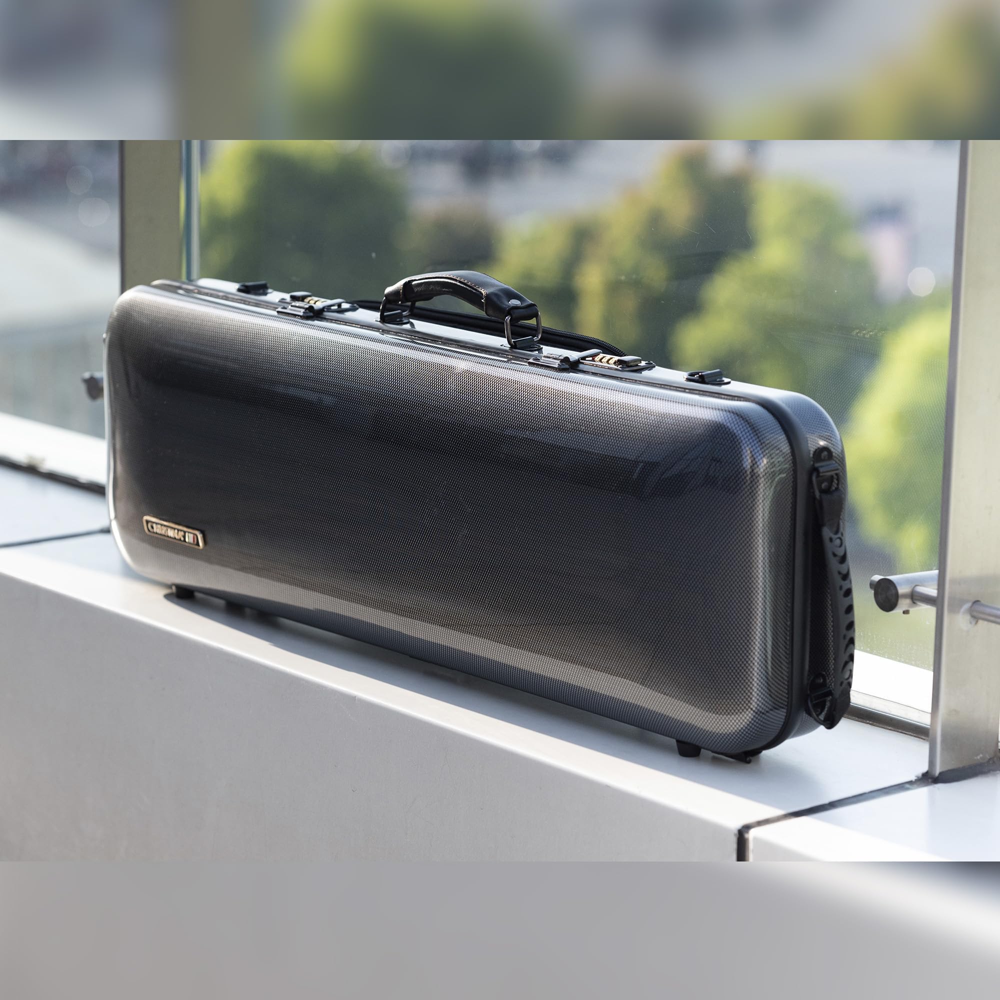 Premium 4/4 Full Size Carbon Fiber Violin Case - High-Strength Rectangular Hard Case with Combination Lock & Extra Storage Bag (Black with Dot Pattern) - Perfect for Professional Musicians, Travel & School Performances