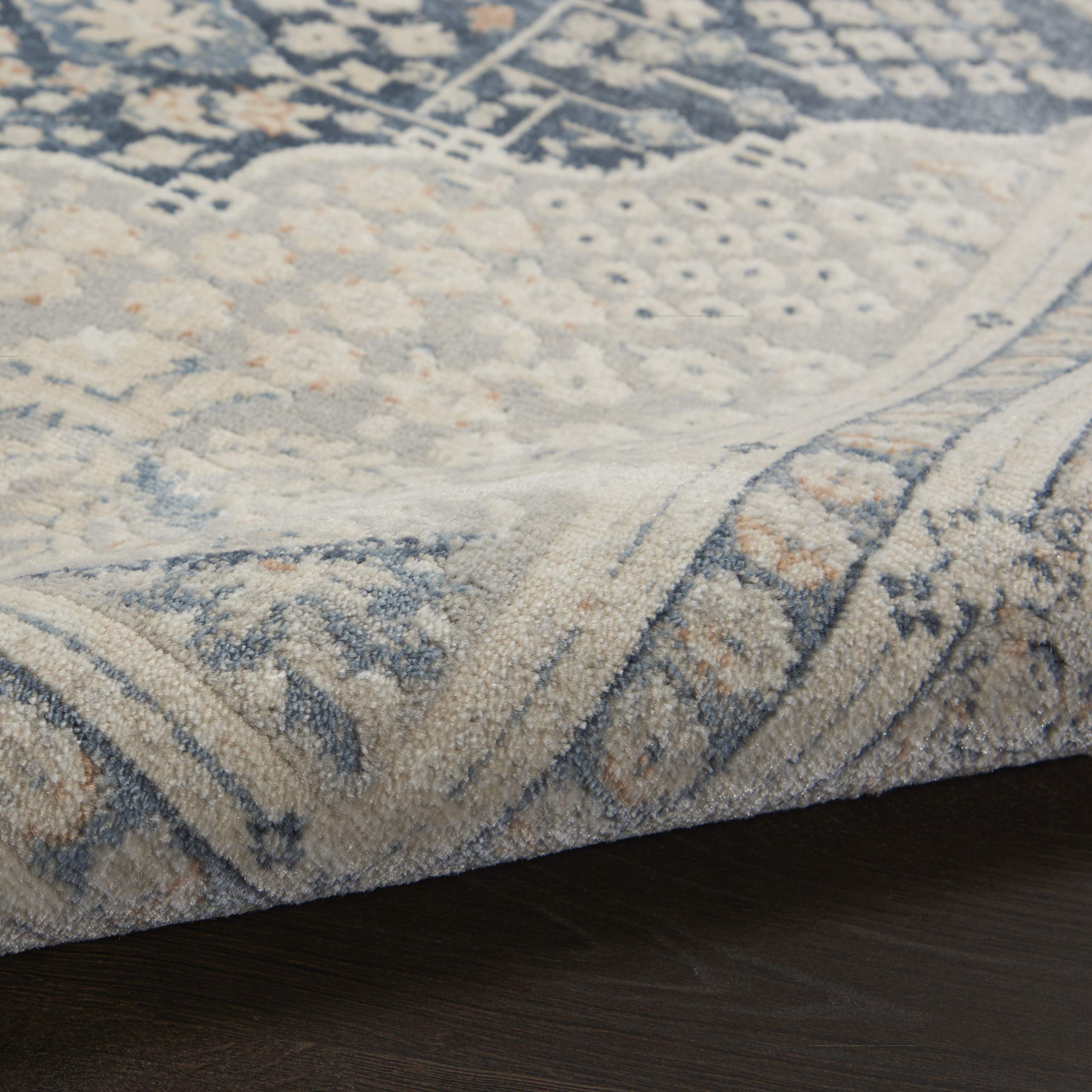 Kathy Ireland Malta Modern Blue Grey 5x8 Area Rug - Non-Shedding, Easy to Clean, Stain Resistant for Living Room, Bedroom, Dining Room & Kitchen | Soft Comfort for Home Decor