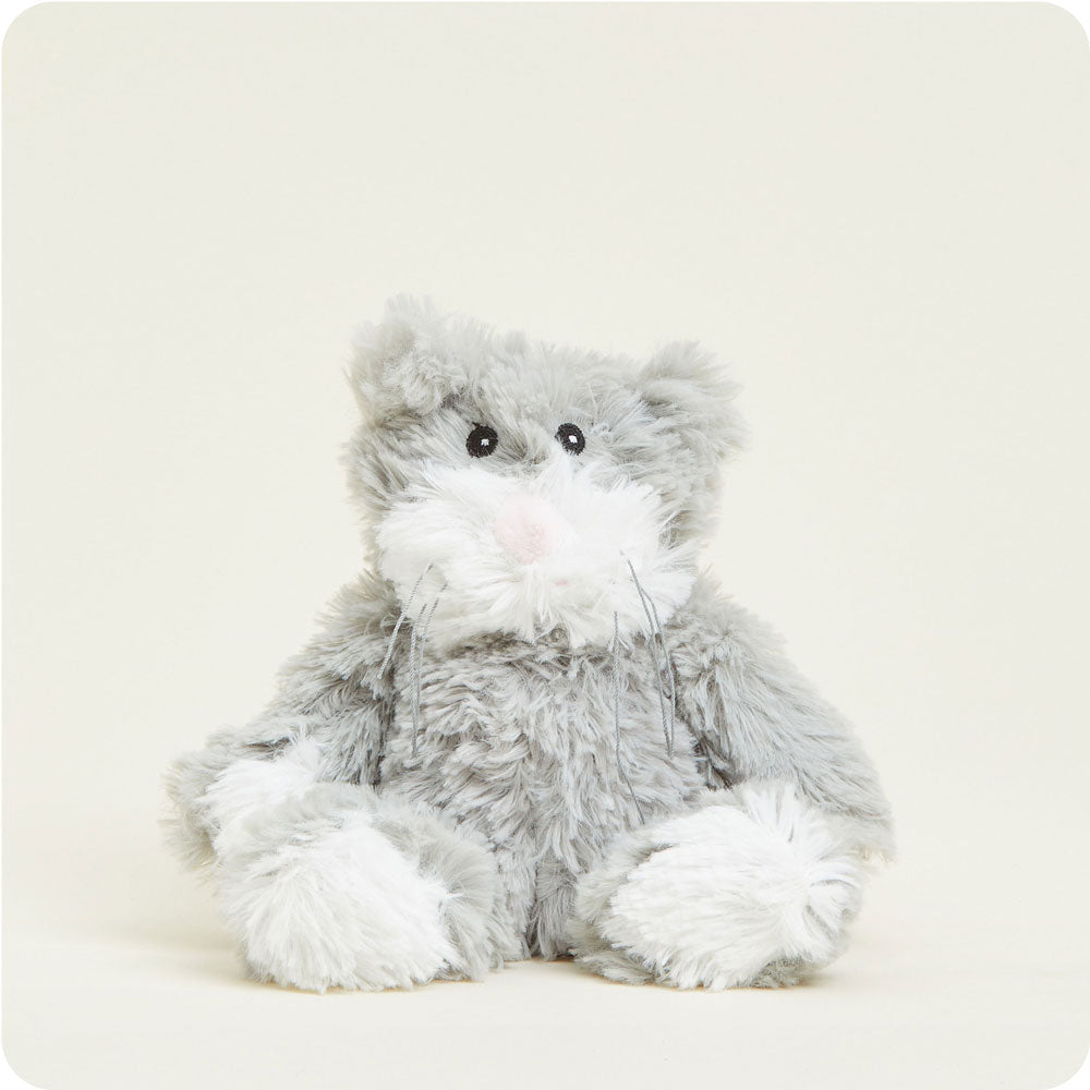 Warmies Junior Plush Cat Heating Pad - Microwaveable Warm Stuffed Animal for Kids & Adults - Perfect for Stress Relief, Anxiety, and Cold Weather Comfort