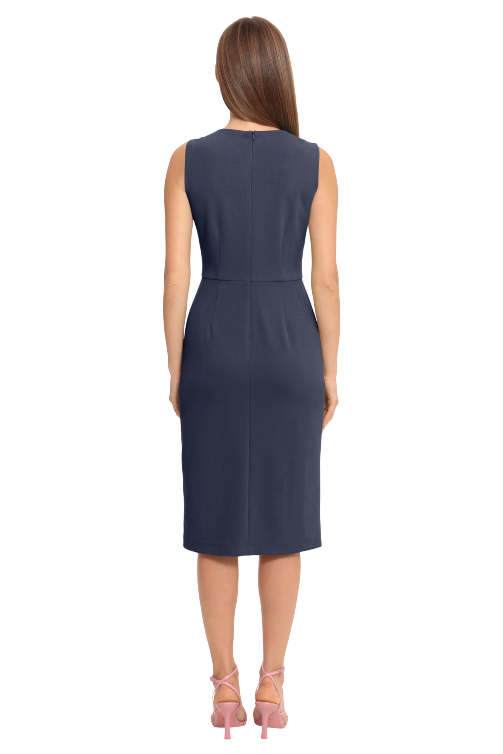 Maggy London Women's Sleeveless Wrap Dress - Knee-Length Sheath Dress for Work & Office Wear | Perfect for Business Meetings, Cocktail Parties & Formal Events