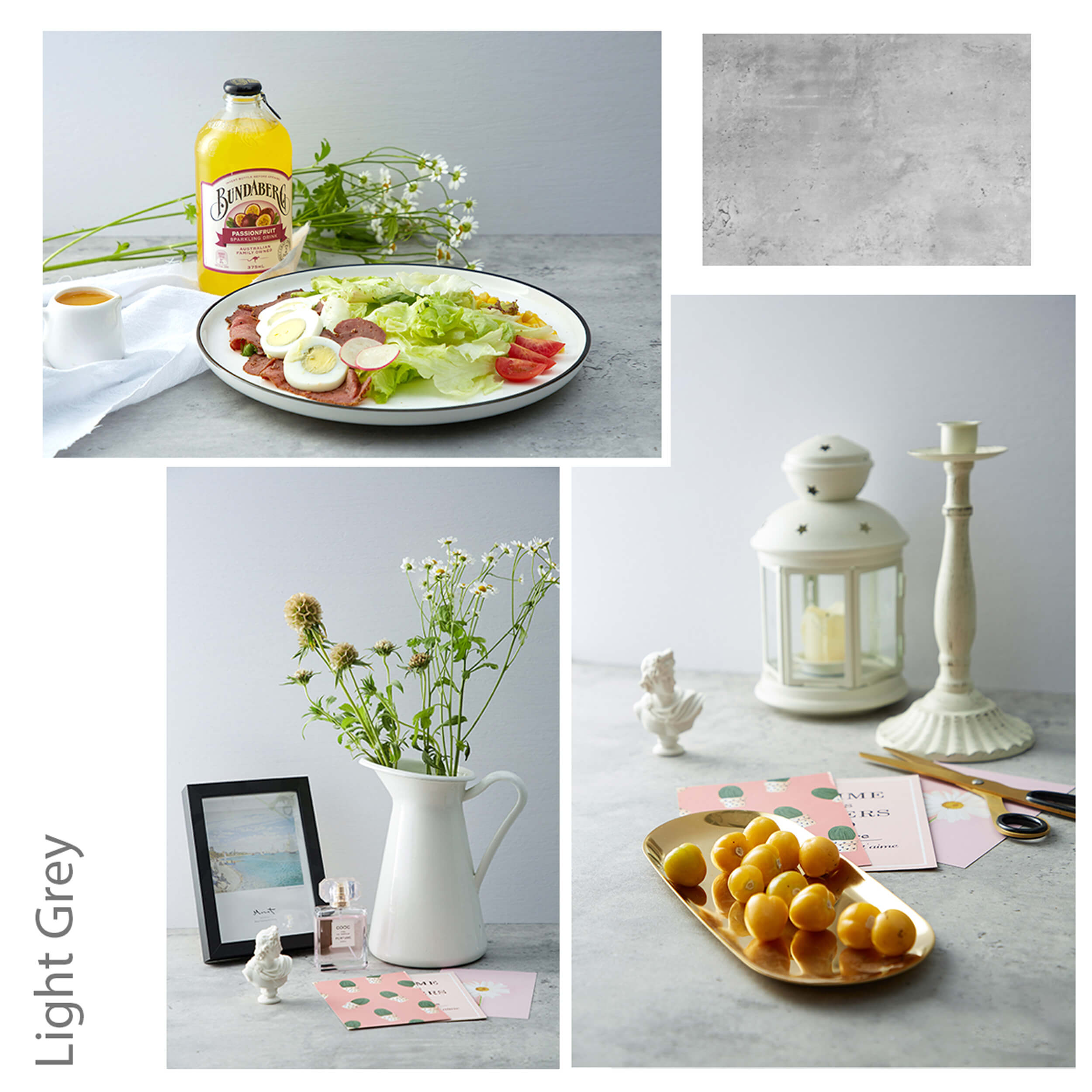 Light & Dark Grey Concrete Effect PVC Backdrop Boards - 60x60cm - Waterproof & Durable - Perfect for Photography, Events, and Home Decor