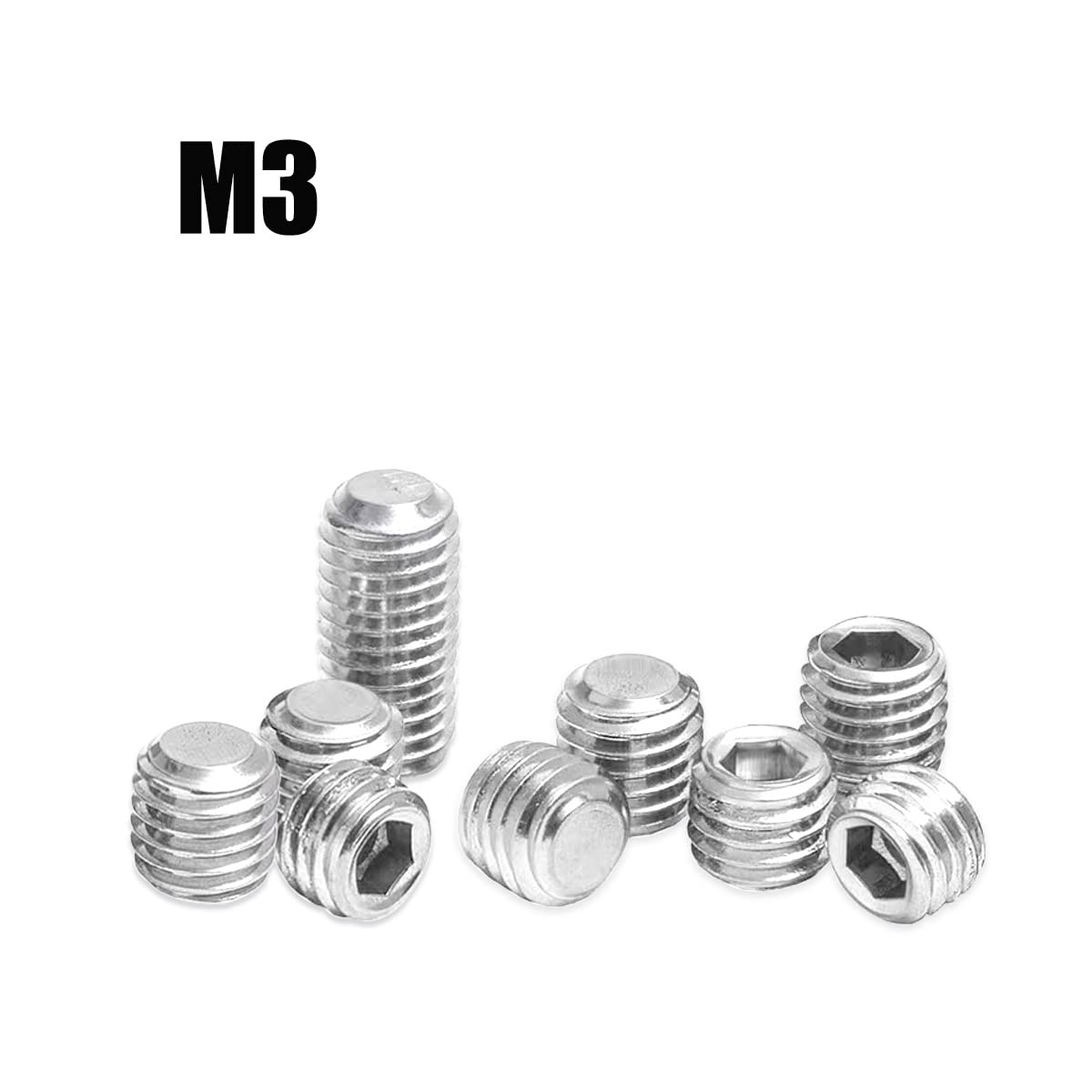 MFLAMO M3x4 Set Screws - 15Pcs Metric Machine Screws for Furniture, Electronics & DIY Projects - Stainless Steel Fasteners for Secure Assembly & Repairs