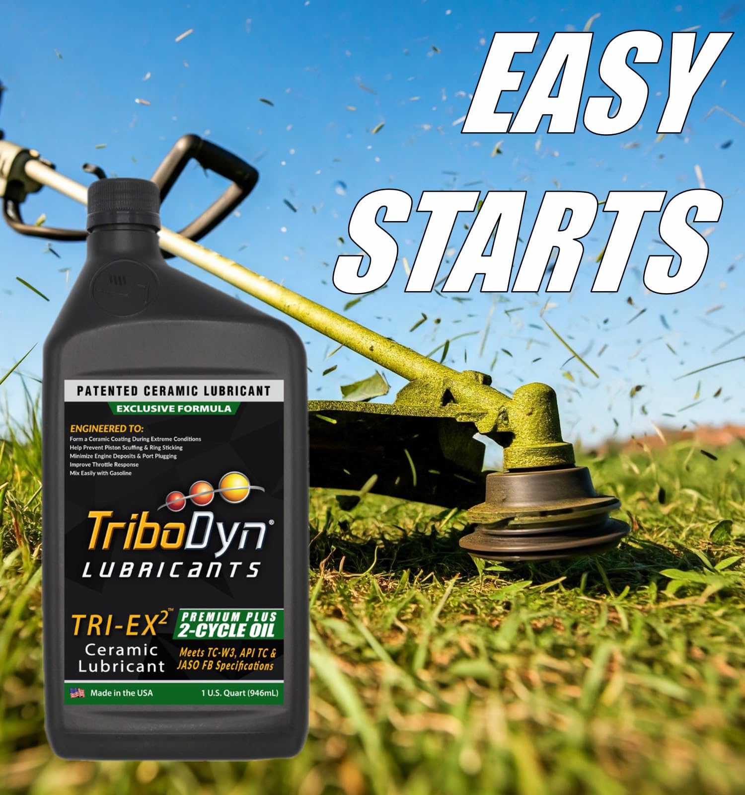 Premium 2-Cycle Engine Oil with Ceramic Coating - API TC JASO FB TC-W3 ISO-EGD Certified - 4 Gallon Case - Ideal for Marine Outboards, Motorcycles, Chainsaws & Outdoor Power Equipment
