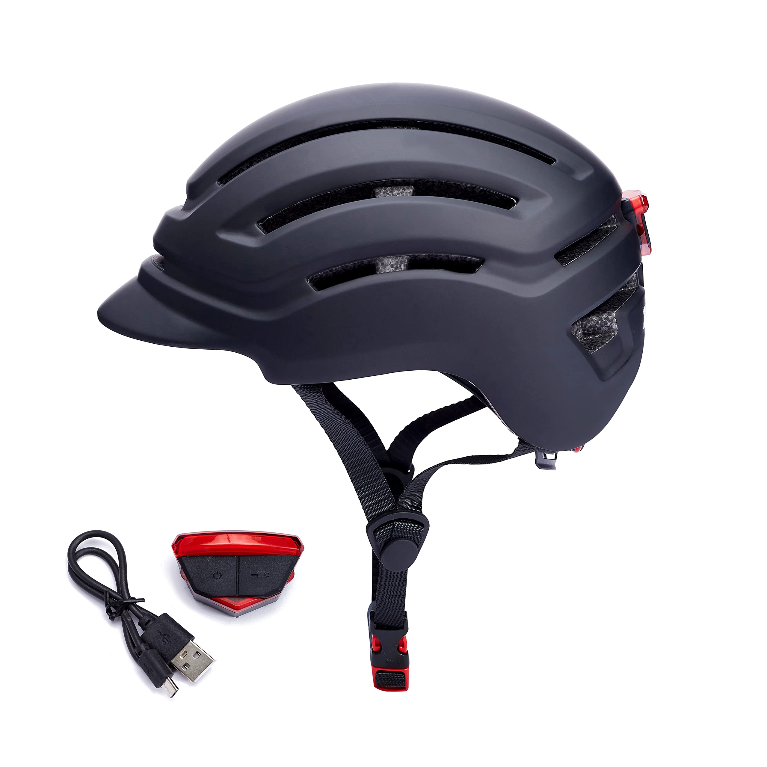 Best Adult Bike Helmet for Men & Women - Lightweight Mountain & Road Cycling Helmet with USB Rechargeable Taillight - Perfect for Commuting, Trail Riding & Urban Cycling Safety