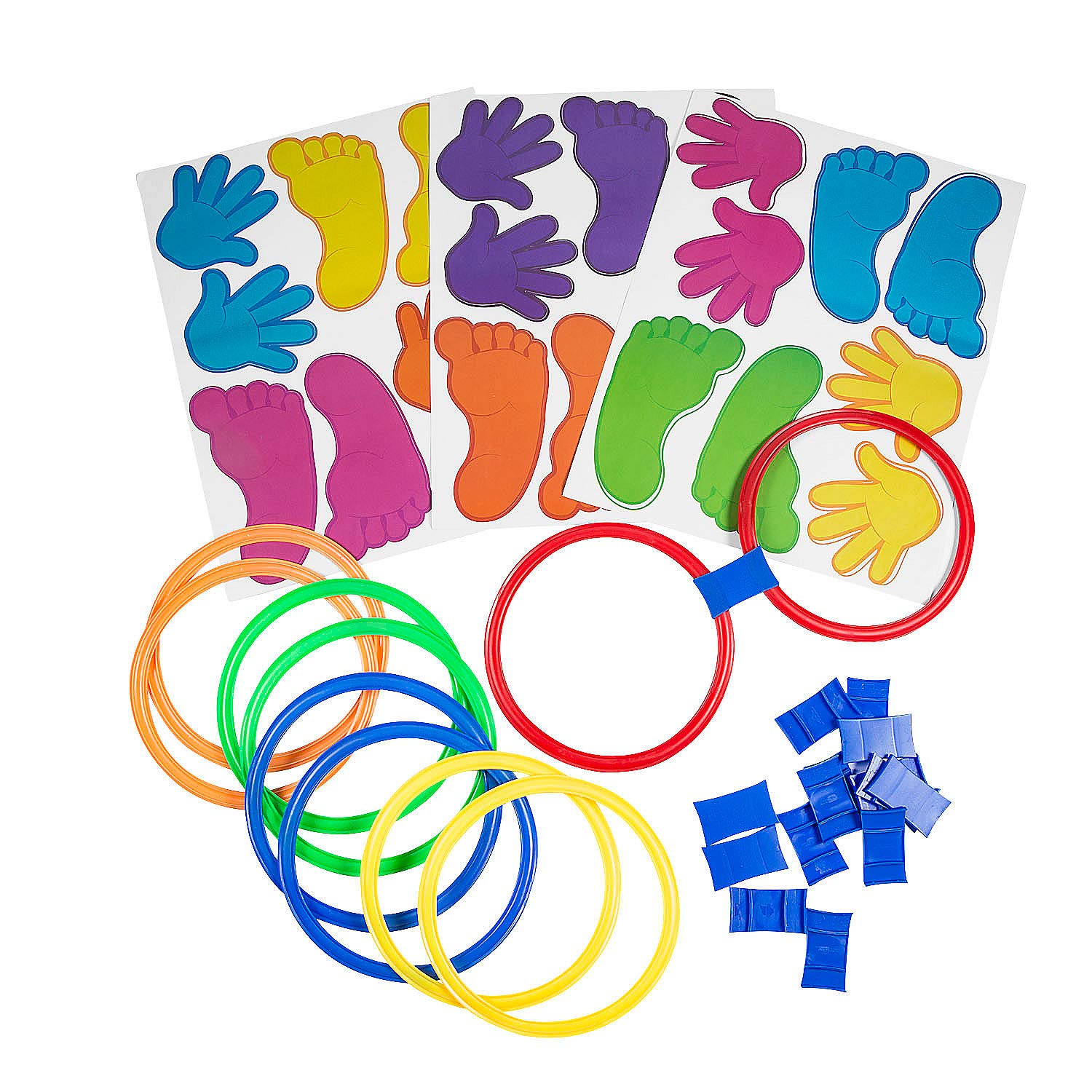 Hopscotch Rings & Clings Boredom Buster Kit - 28 Piece Outdoor Activity Toys for Kids - Perfect for Backyard Games, Playground Fun & Indoor Recess Activities