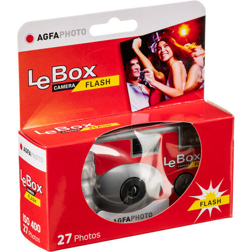 Agfa LeBox Flash 400 Color 35mm Disposable Film Camera - 27 Exposures - Perfect for Travel, Parties & Vintage Photography