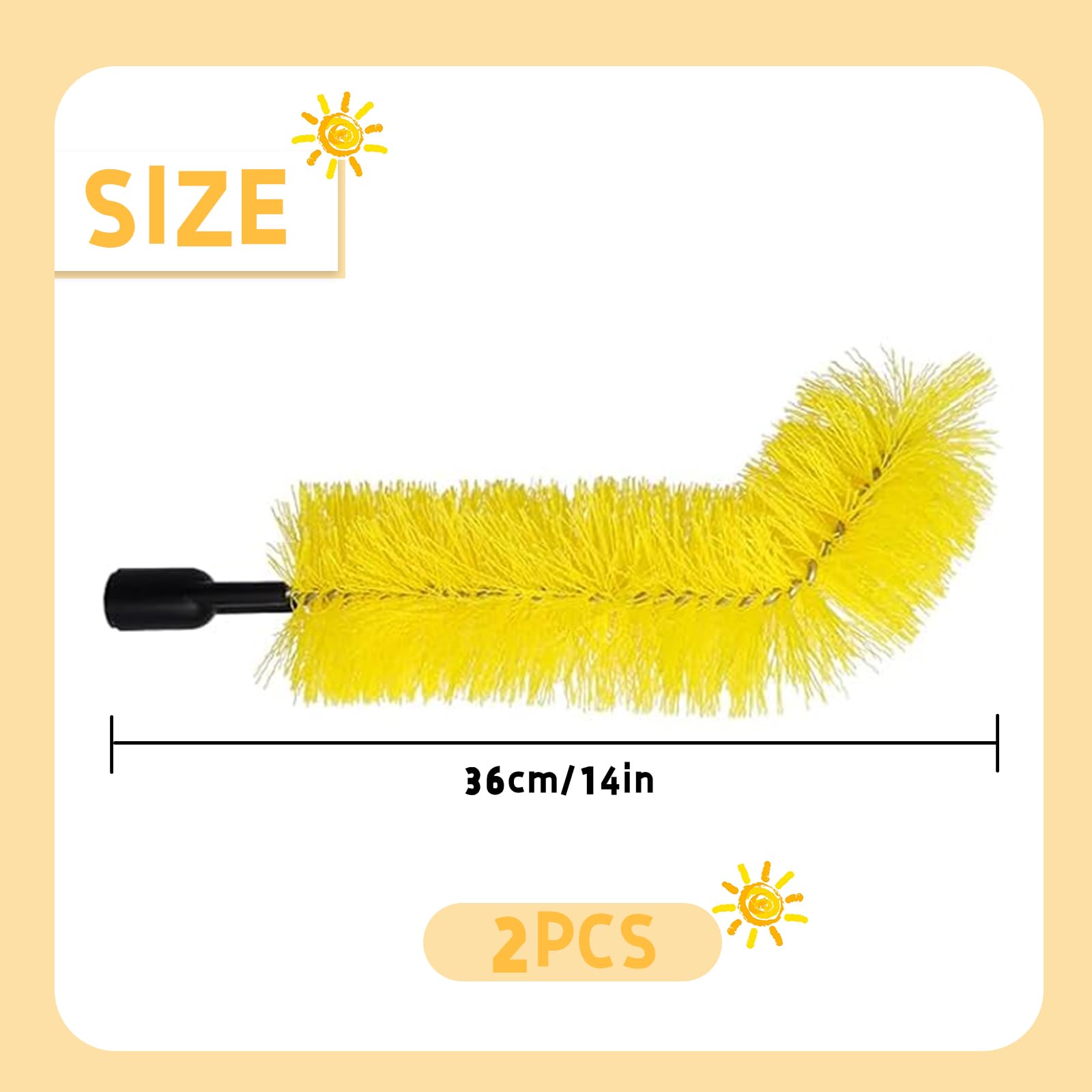 2 Pack Gutter Cleaning Brush - 0.83 Inch (21mm) Threaded Roof Gutter Cleaner Tool - Universal Adapter for Most Extension Poles (Pole Not Included) - Perfect for Home Roof Maintenance & Rain Gutter Guard Cleaning