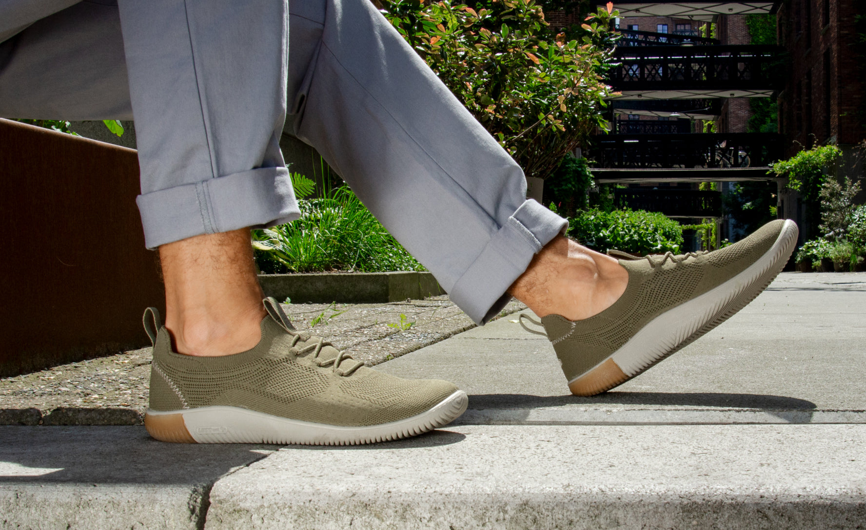 Men's KNX Knit Sneakers - Lightweight Comfortable Walking Shoes | Martini Olive/Plaza Taupe Color | Perfect for Casual Wear, Gym & Outdoor Activities