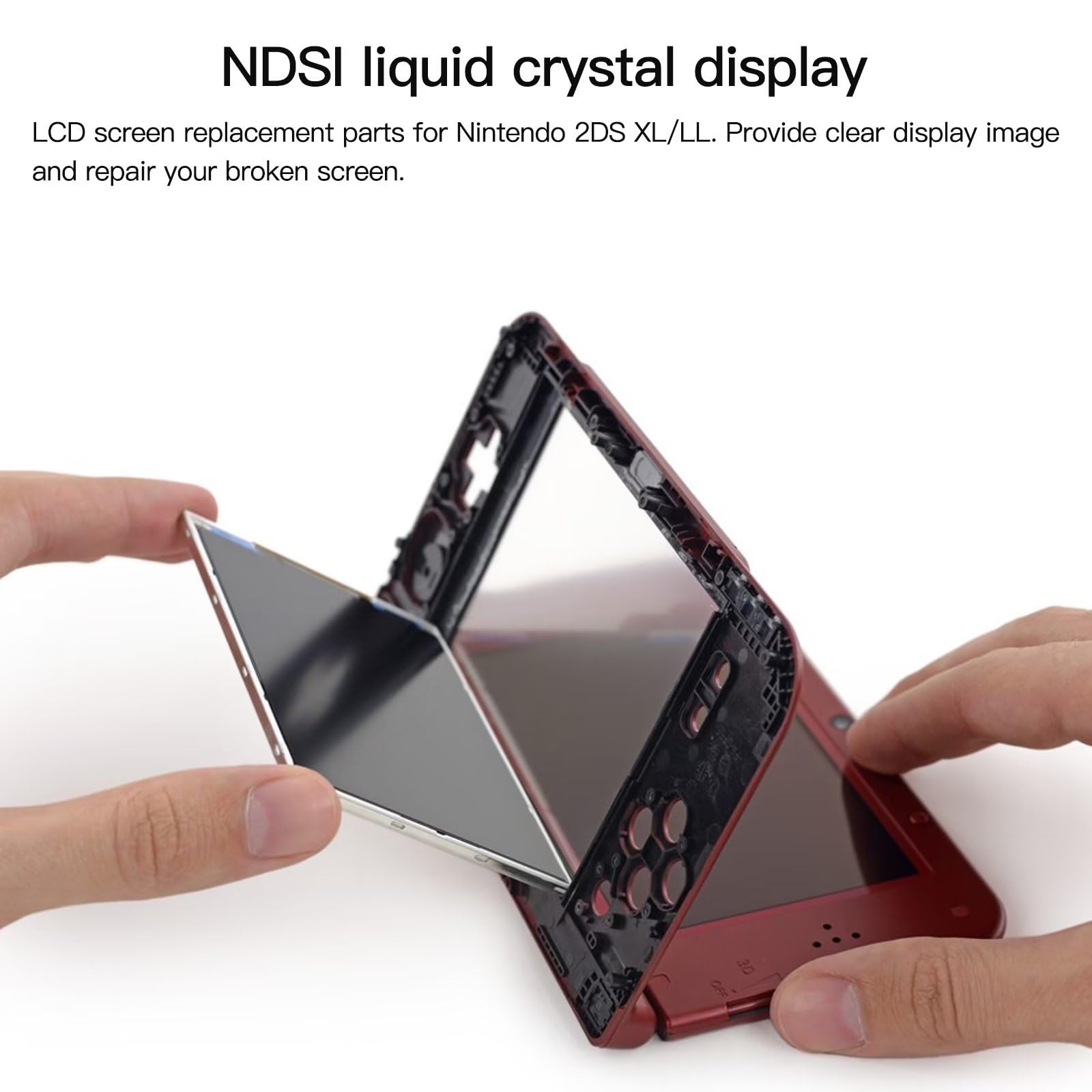 Original Nintendo 2DS XL LCD Screen Display Replacement - Top & Bottom Screen with Opening Tool Kit | Perfect for DIY Repairs & Gaming Console Maintenance