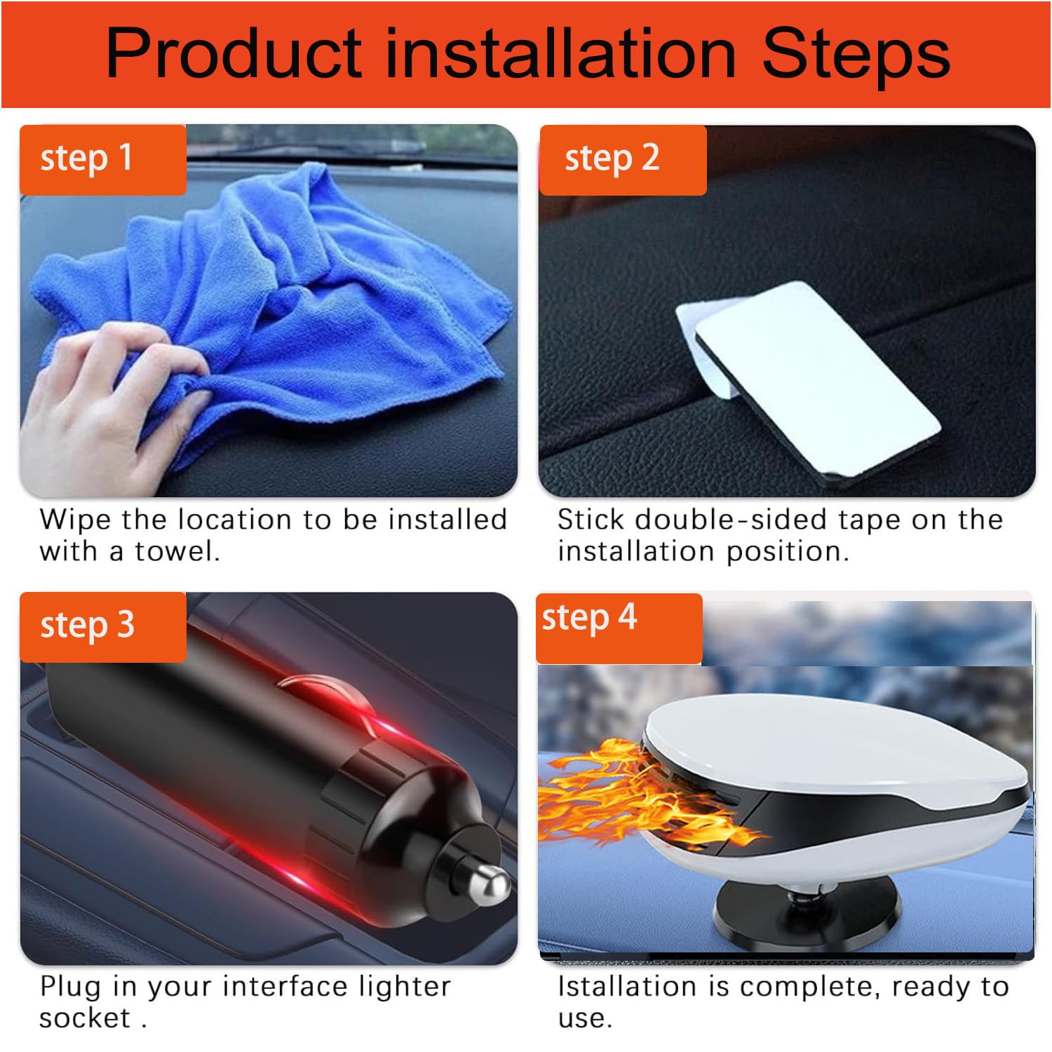 12V Portable Car Heater & Defroster - Dual Function Fast Heating & Cooling Windshield Defogger for Cars, Trucks, SUVs - Plugs into Cigarette Lighter (White) | Perfect for Winter Driving, Road Trips & Emergency Vehicle Heating