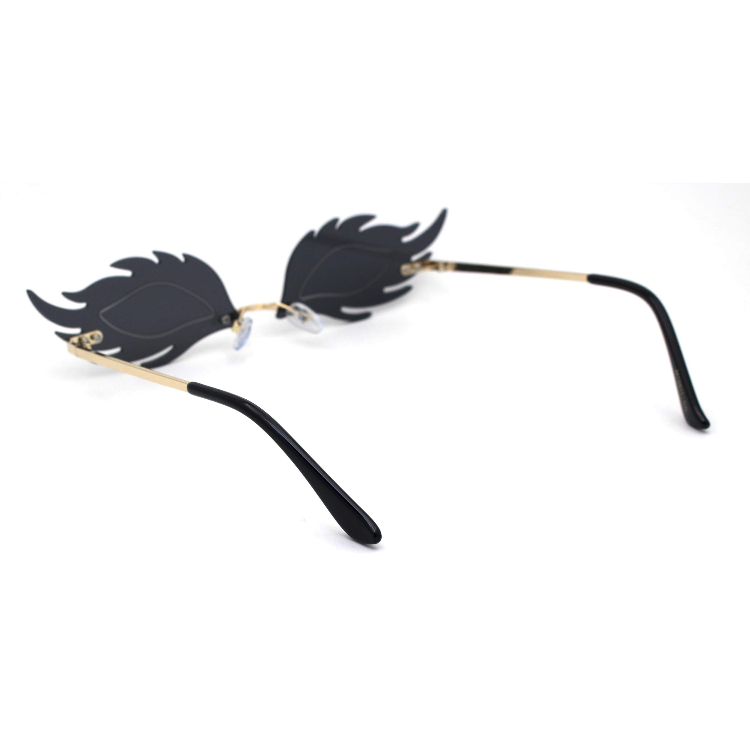 Women's Rose Leaf Shaped Lens Hippie Sunglasses - Trendy Pop Color Cat Eye Shades for Beach, Festival & Summer Fashion Accessories