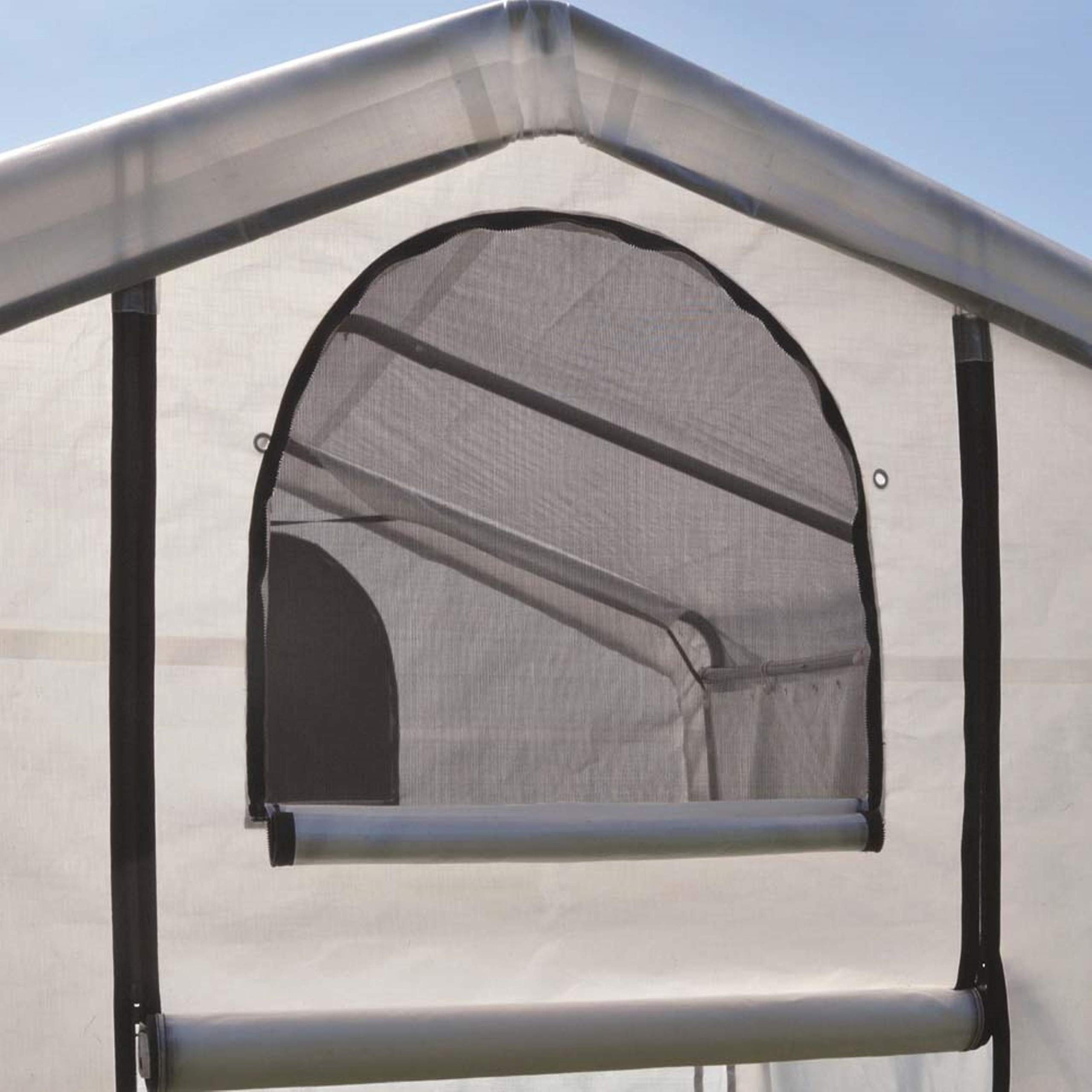 ShelterLogic 10' x 10' GrowIT Greenhouse-in-a-Box - Easy Flow Peak Roof, Waterproof Translucent Cover, Durable Outdoor Grow House for Gardening, Plant Protection & Year-Round Growing - Perfect for Backyards, Patios & Small Farms