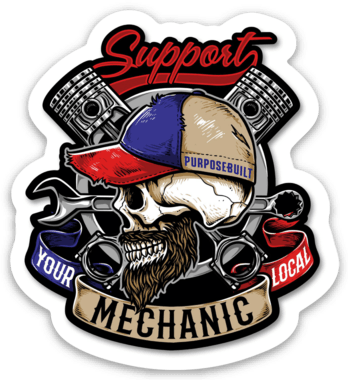 Support Your Local Mechanic Vinyl Sticker - 3 Inch Car Decal for Bumpers, Toolboxes & Workbenches - Waterproof & Durable Automotive Decoration