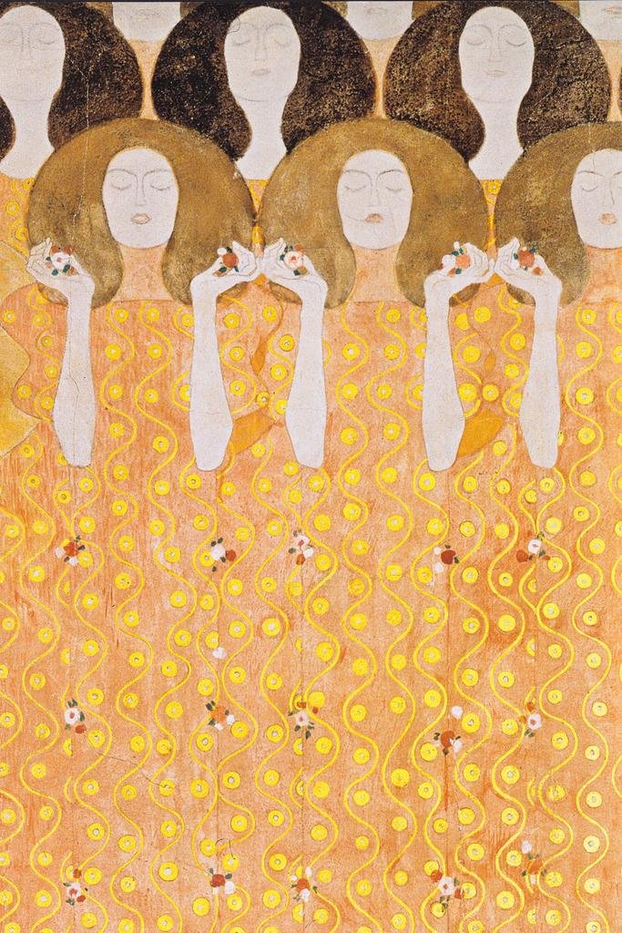 Gustav Klimt Beethoven Frieze Chorus of Paradise Art Nouveau Print - 24x36 Fine Art Poster, Wall Decor for Living Room, Bedroom & Office - Famous Abstract Painting, Women & Landscape Wall Art