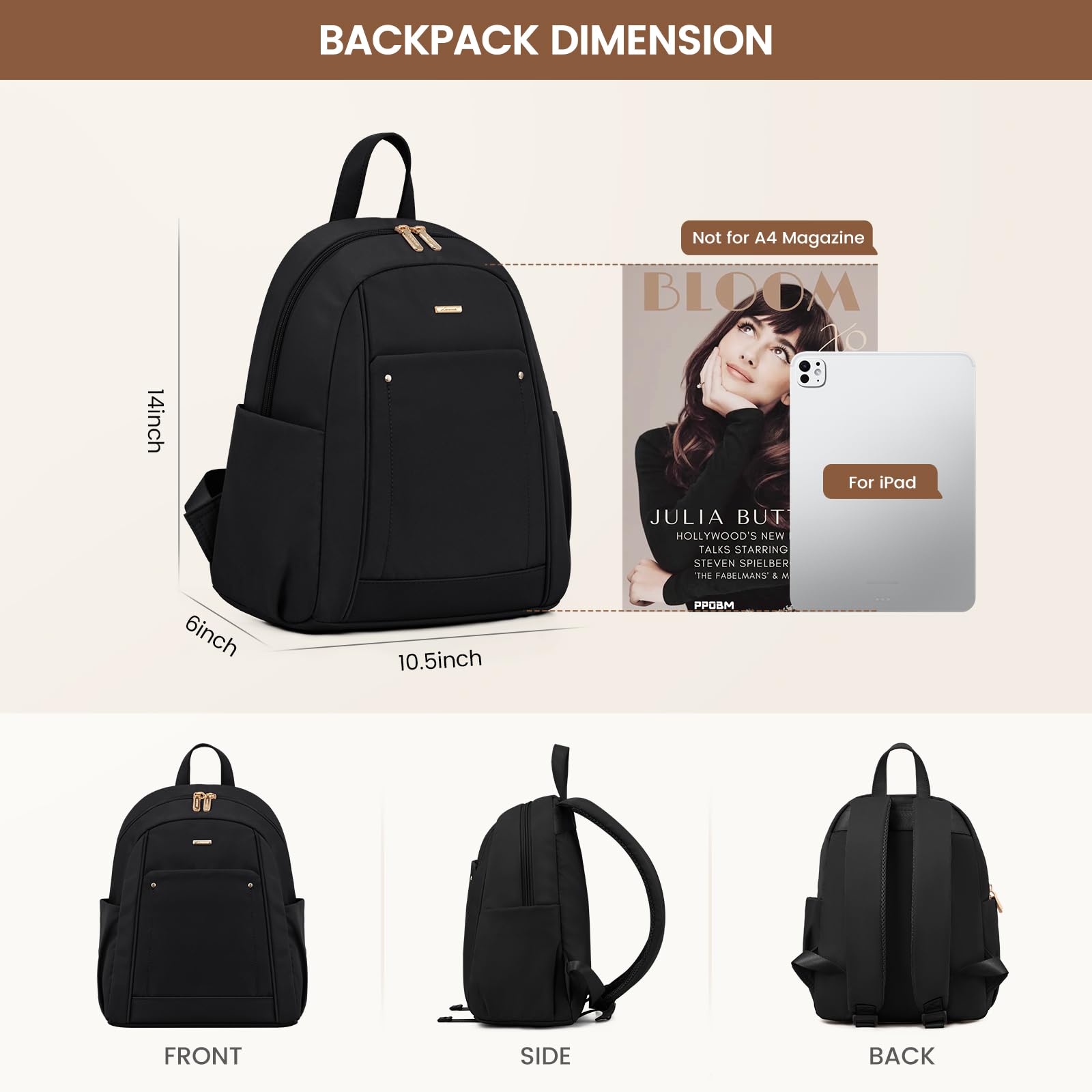 LOVEVOOK Mini Backpack for Women - Lightweight Travel & Work Daypack for Daily Use & Parties