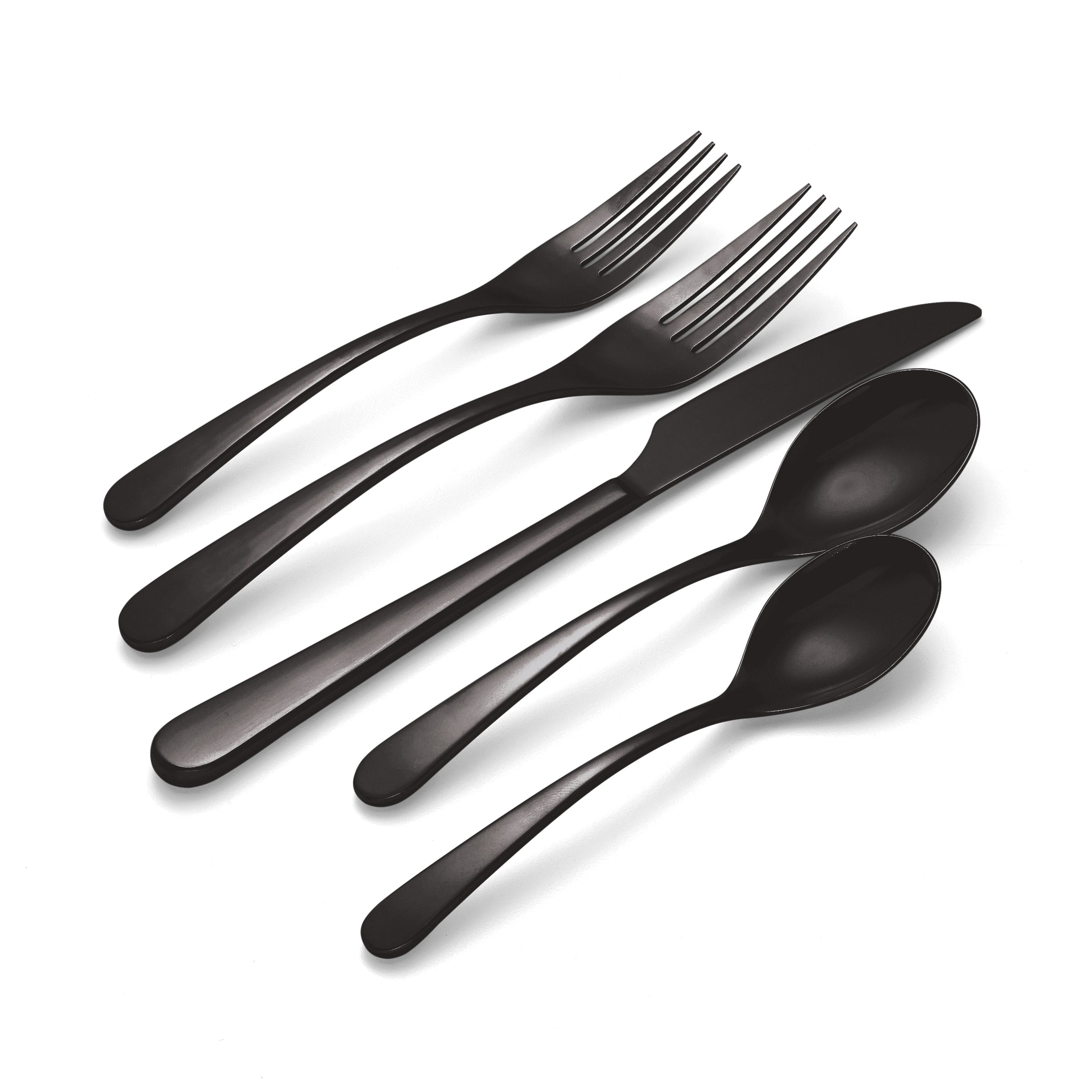 Kenbrook Black Vintage 20-Piece Flatware Set - Stainless Steel Silverware for 4 - Elegant Cutlery Set for Dining, Kitchen & Restaurant Use