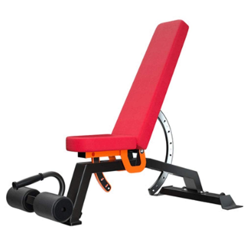 Best Adjustable Fitness Sit Up Bench for Home Gym - Multi-Purpose Foldable Incline/Decline Weight Bench for Full Body Workout (Black/Red) - Perfect for Strength Training, Ab Exercises & Home Workouts