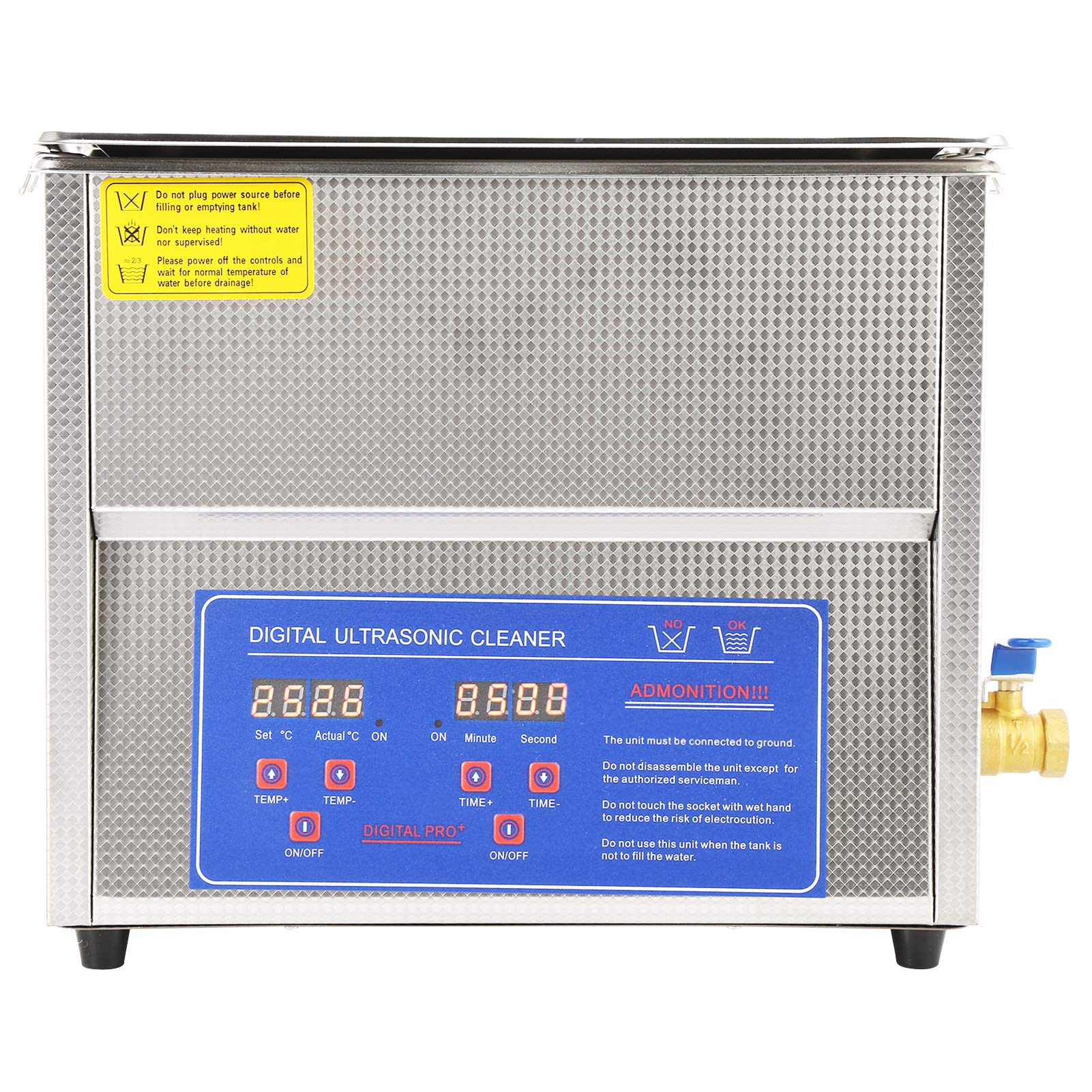 Professional 6L Ultrasonic Cleaner with Heater & Digital Timer - 110V for Jewelry, Glasses, Dentures - US Standard Electric Ultrasonic Cleaning Tank for Home & Commercial Use