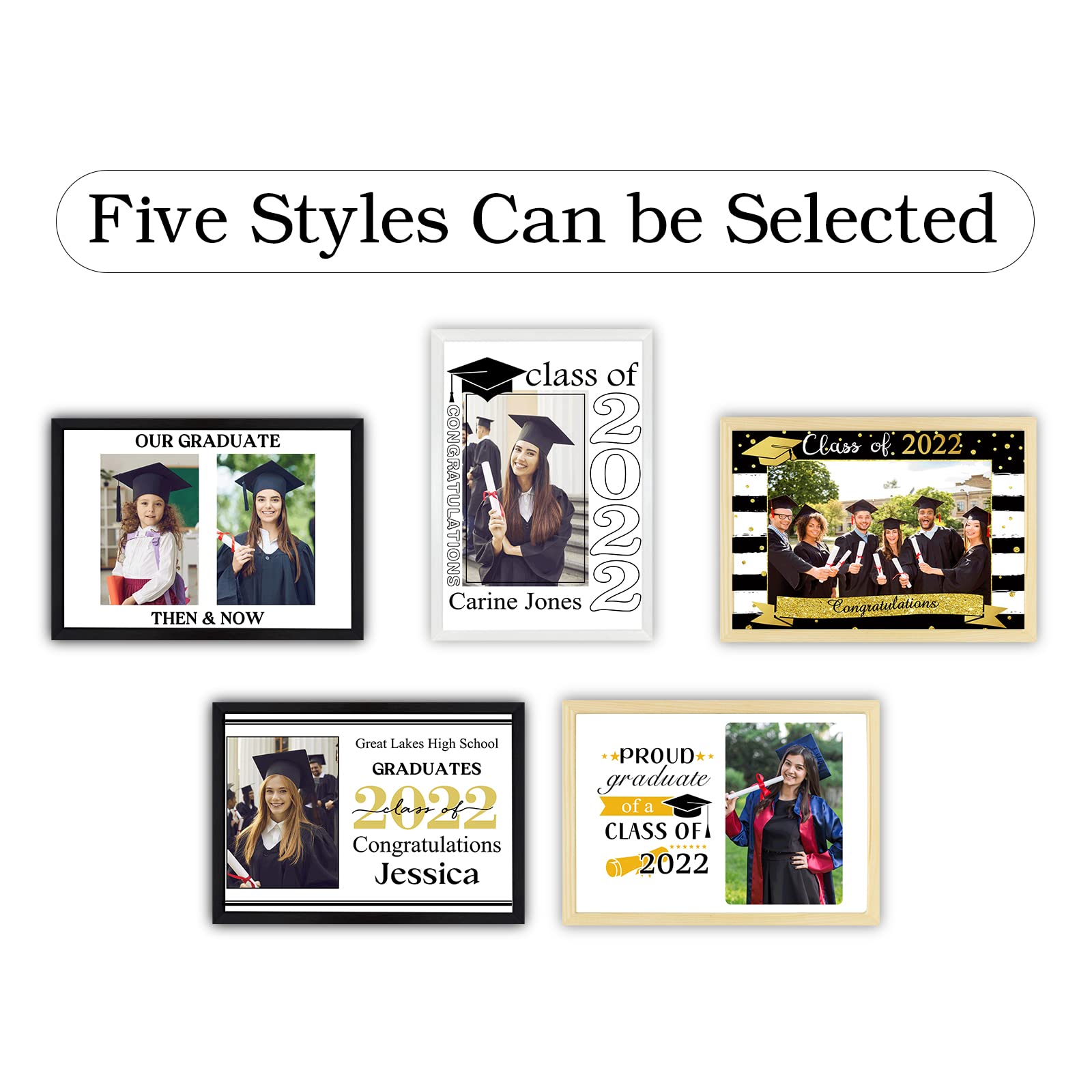Personalized Graduation Picture Frame - Custom Wooden Photo Frame with Name & Date - Unique Graduation Gift for Her - Home Decor Wall Art for College, High School & University Graduates