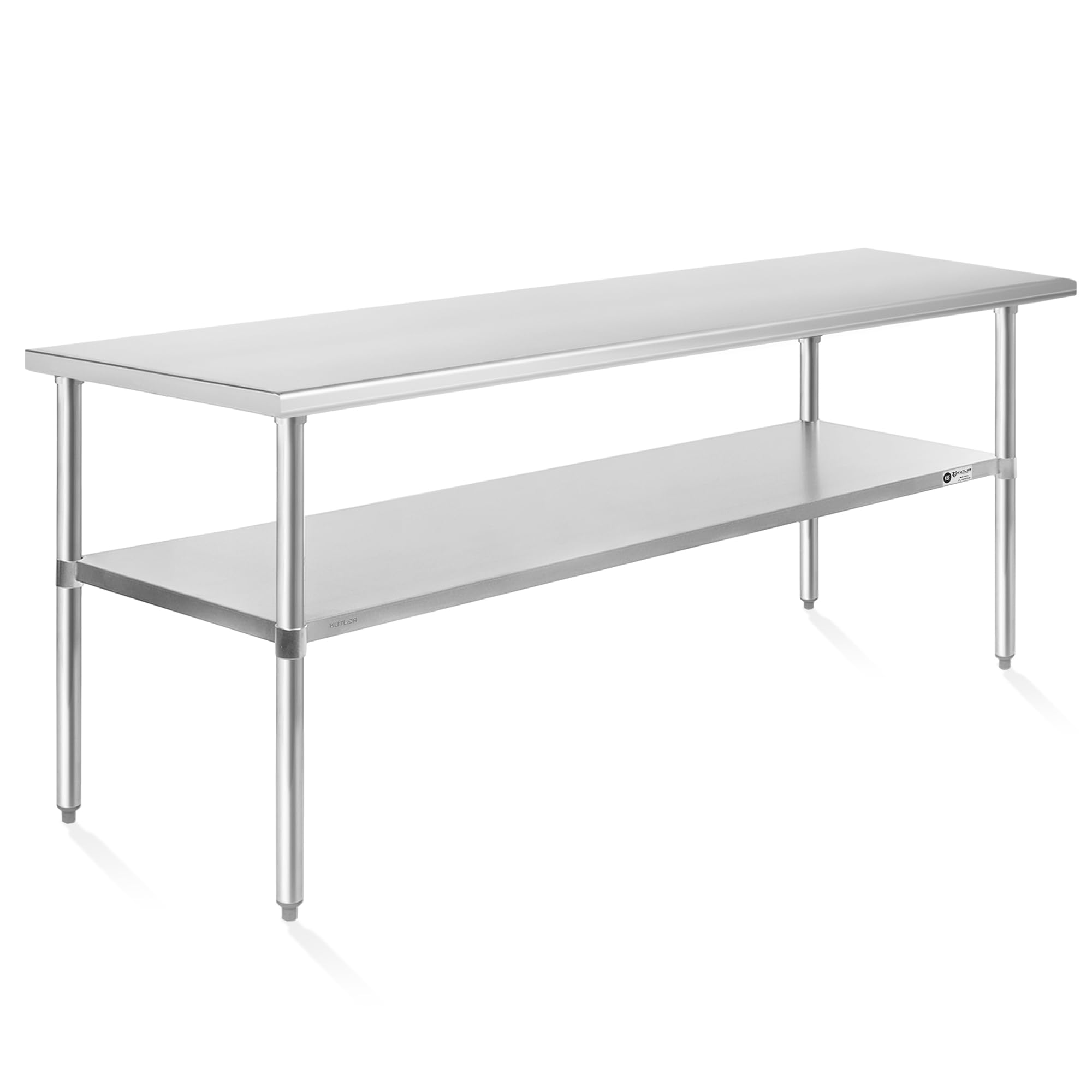 KUTLER 30 x 72 Inch Stainless Steel Commercial Work Table - NSF Certified Heavy Duty Kitchen Prep Table with Undershelf for Restaurant, Hotel & Home Use - Perfect for Food Preparation, Baking, and Catering Services
