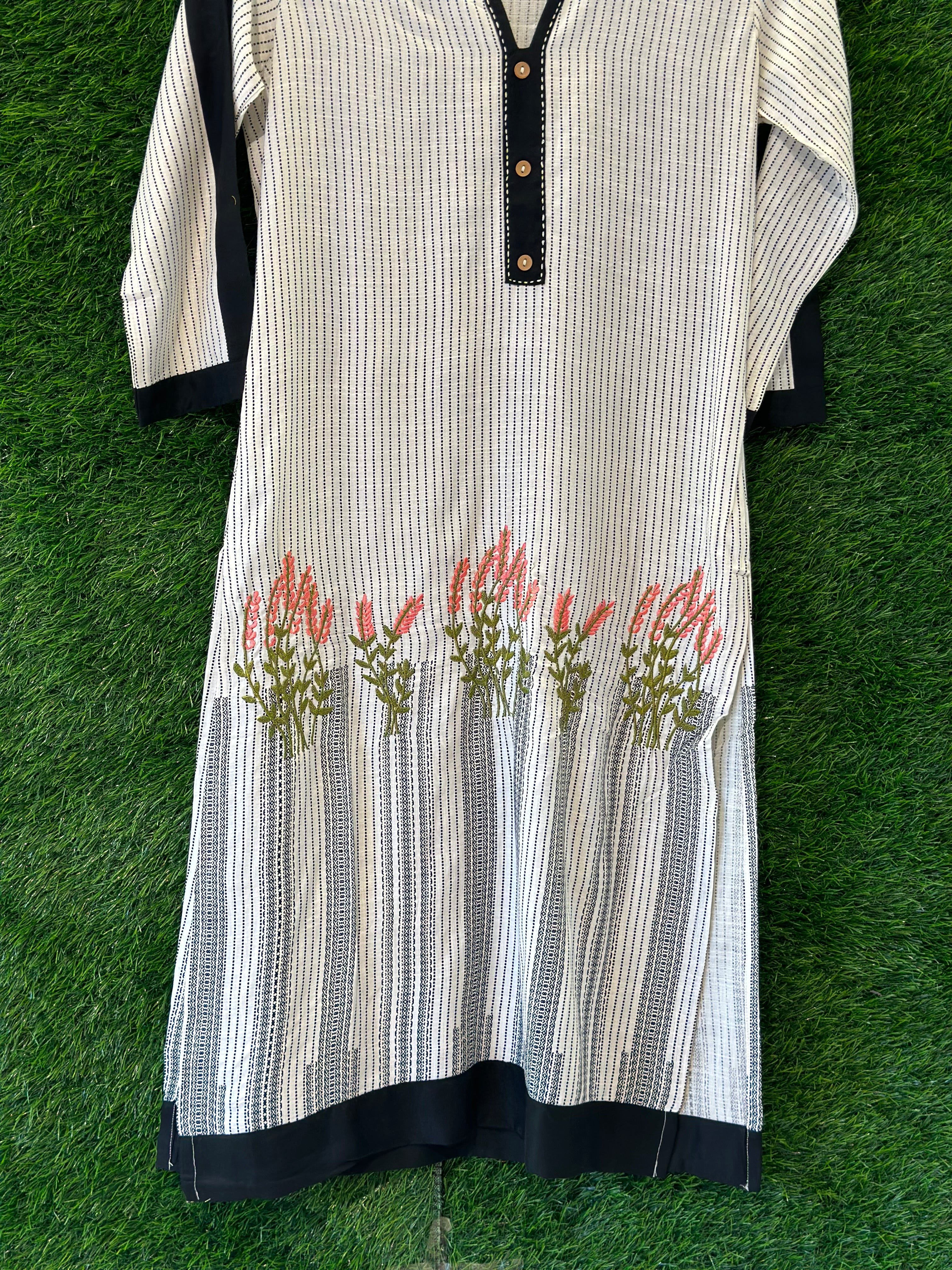 Siliguri Style Kurta for Women - Traditional Indian Cotton Kurti with Embroidery - Perfect for Festivals, Weddings & Casual Wear