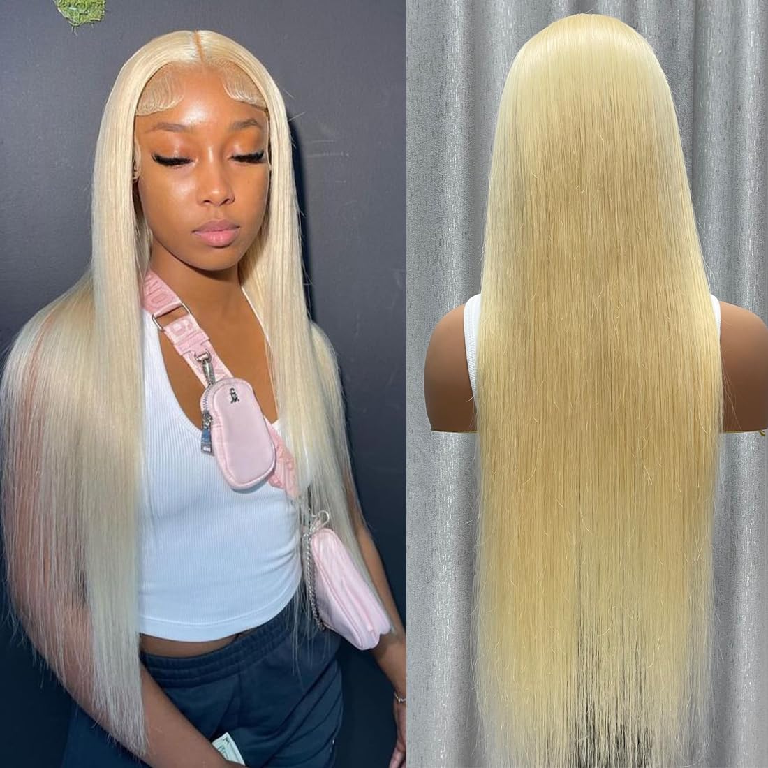 28 Inch 613 Blonde Lace Front Wig - 180% Density Human Hair with 13x4 HD Transparent Lace, Pre-Plucked Baby Hair & Glueless Design for Natural Look | Perfect for Cosplay, Daily Wear, and Special Occasions