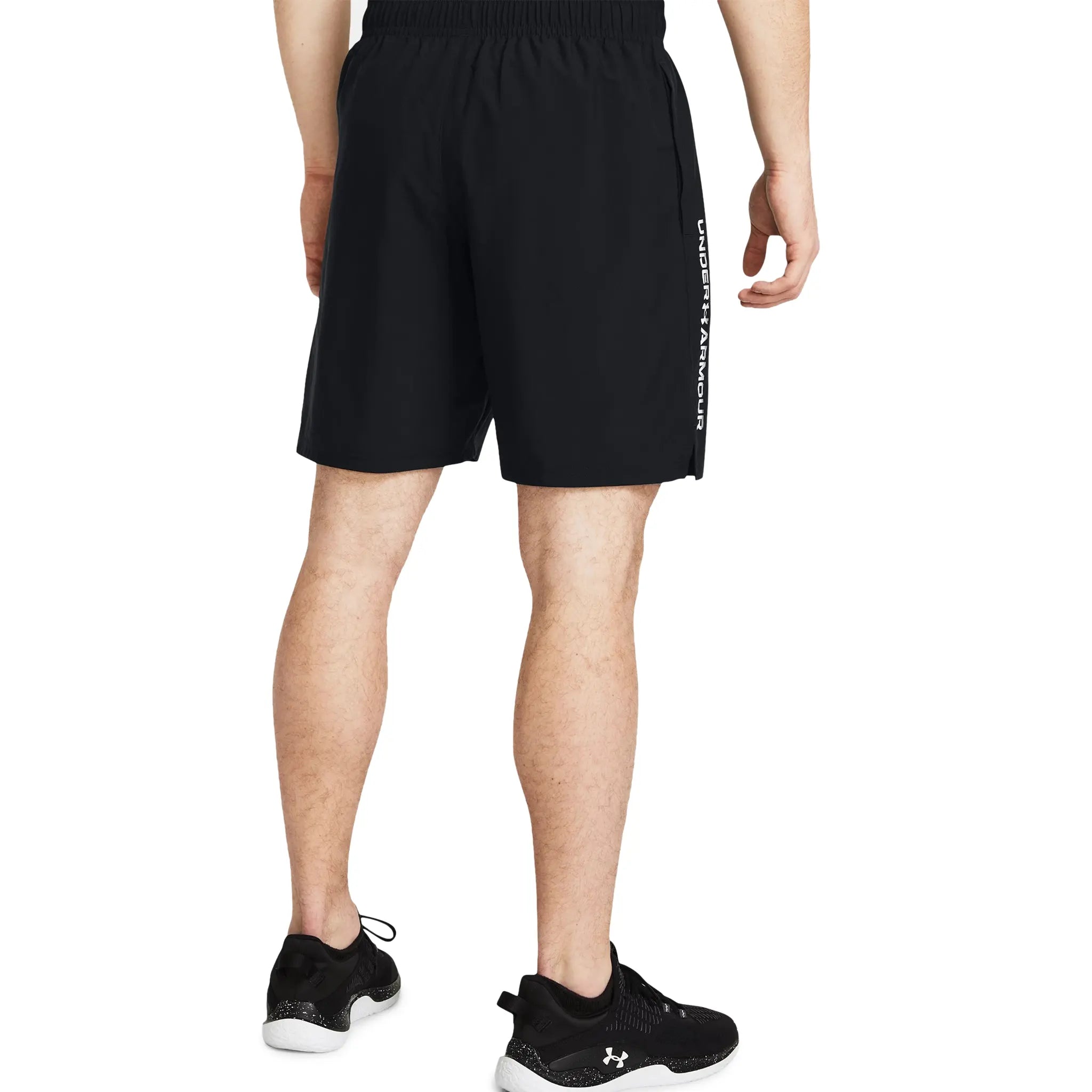 Under Armour UA Tech Woven Wordmark Black Athletic Shorts for Men - Lightweight Workout & Running Shorts for Gym, Training, and Casual Wear