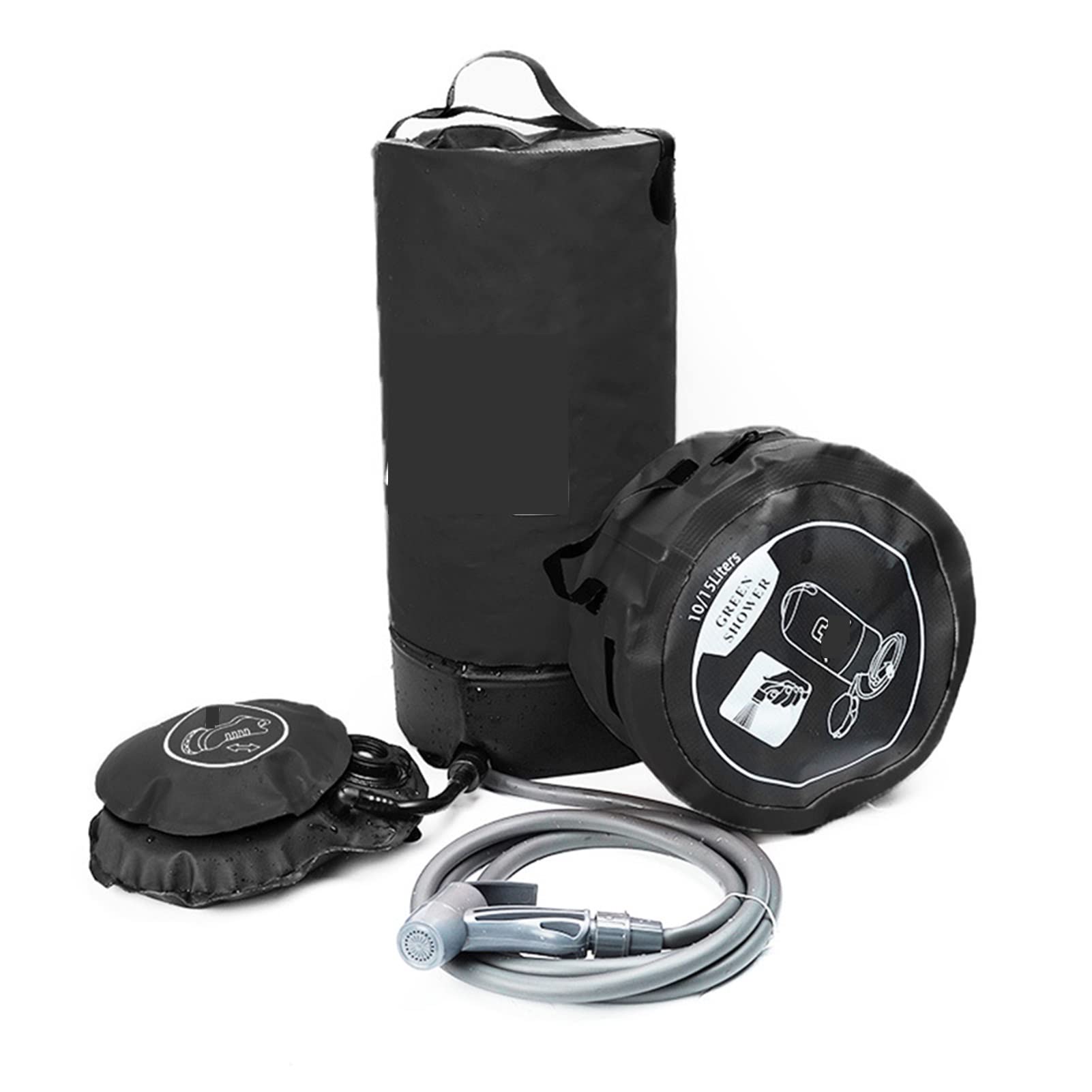 **Zhengweibo 10L PVC Pressure Shower Bag with Foot Pump - Lightweight Inflatable Outdoor Shower for Camping, Hiking, RV & Beach (Pink, Style C) - Portable Bathing Solution for Travel & Emergency Use**