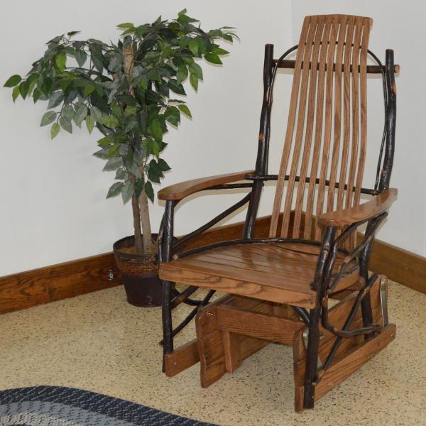 Comfortable Hickory Wood Glider Rocker Chair - Perfect for Nursery, Living Room & Relaxation | Smooth Swivel Motion for Ultimate Comfort