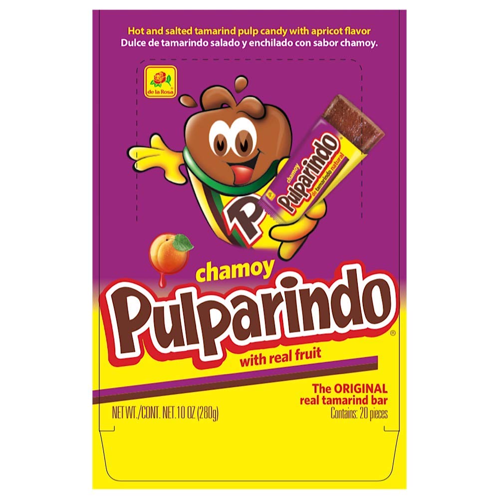 De la Rosa Pulparindo Tamarind Candy with Chamoy - 20 Pack | Sweet & Spicy Mexican Treat | Perfect for Parties, Snacking & Gifts