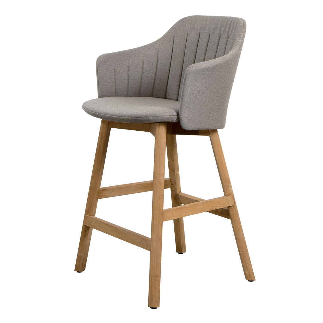 Premium Outdoor Counter Chair with Wood Base - Includes Comfortable Back & Seat Cushions - Perfect for Patio, Deck, Poolside & Bar Counter Seating
